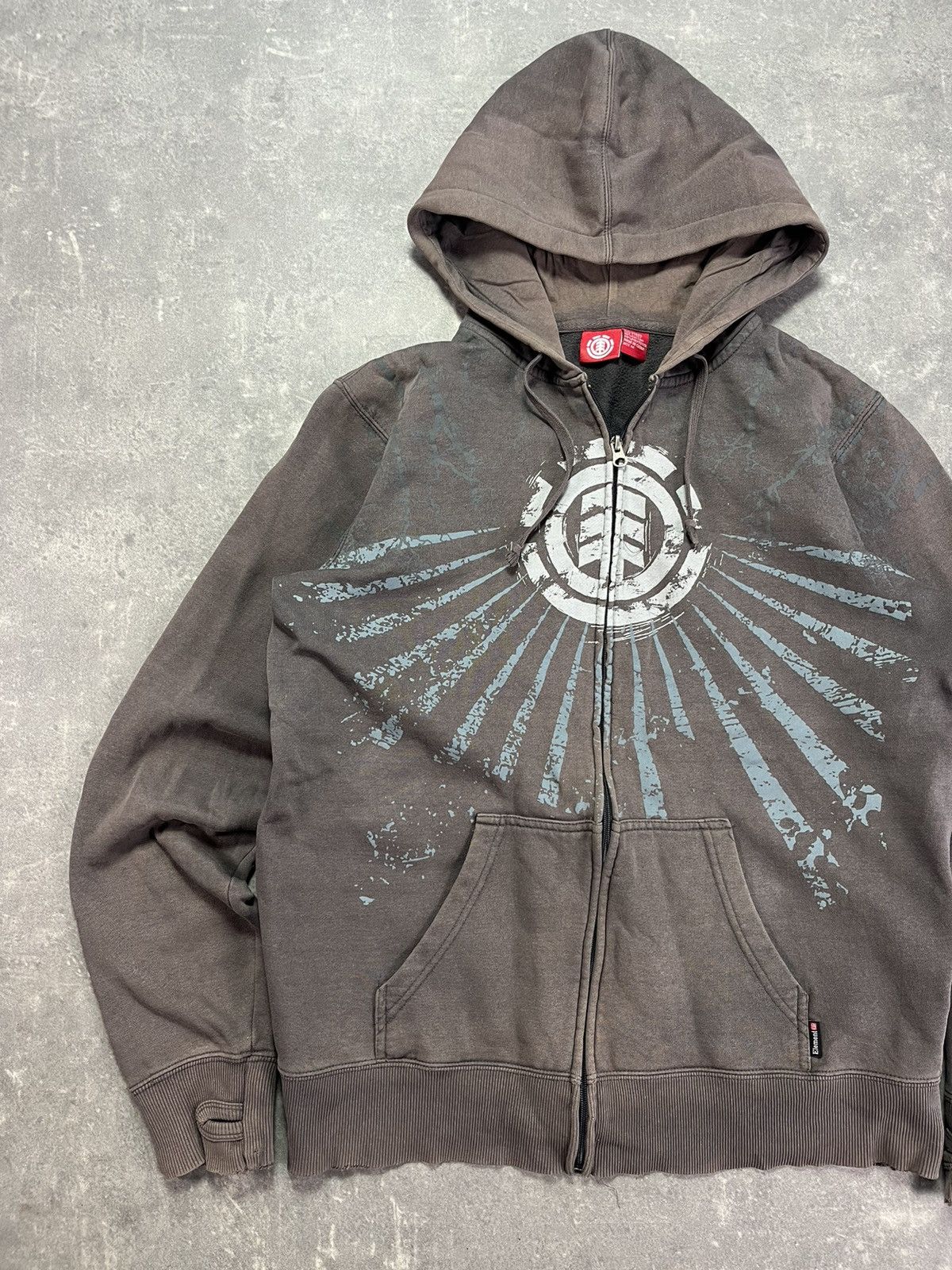 Element 00s Element Faded Printed Big Logo Zip Hoodie Y2K M L Boxy Size US M / EU 48-50 / 2 - 3 Thumbnail