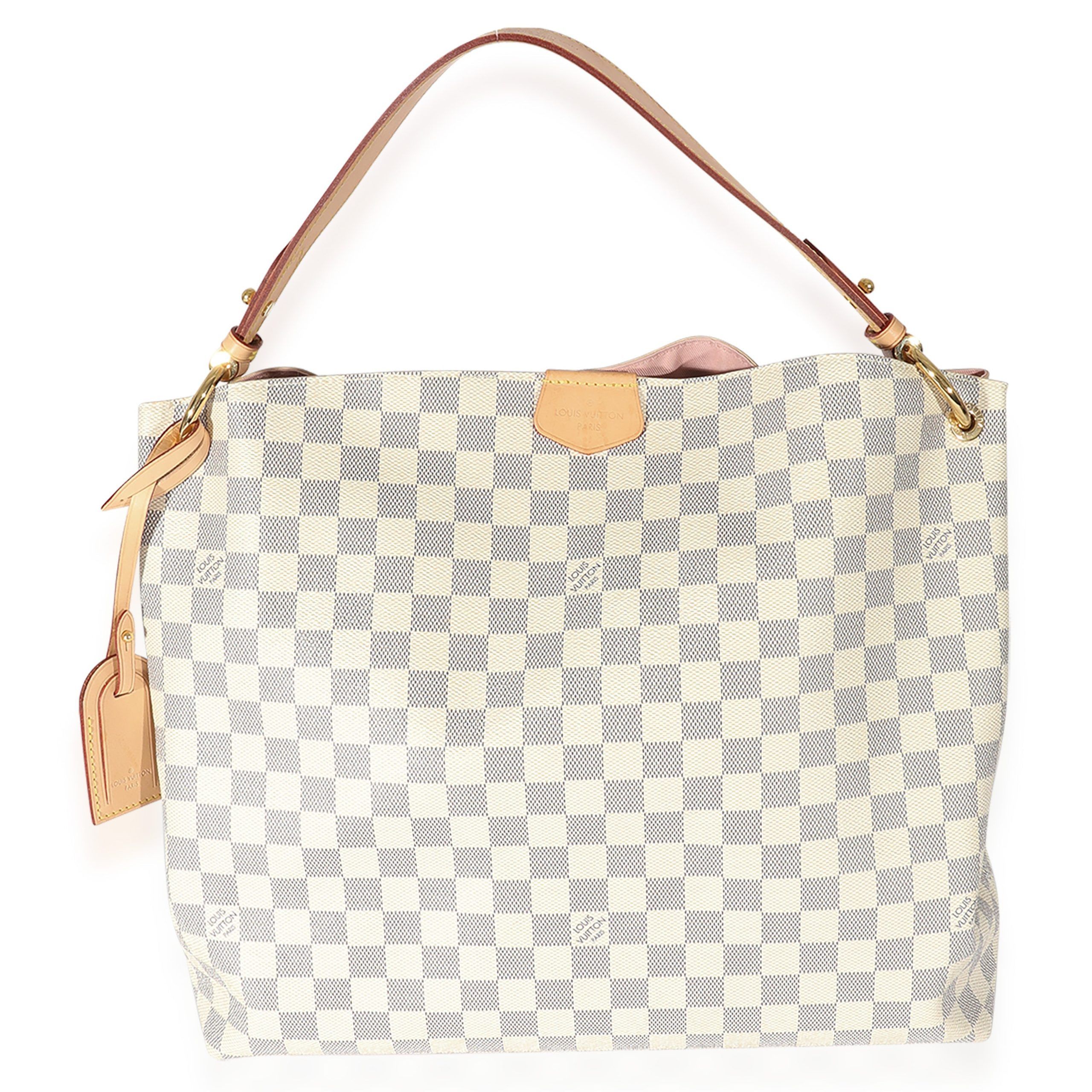 image of Louis Vuitton Damier Azur Graceful Mm in White, Women's