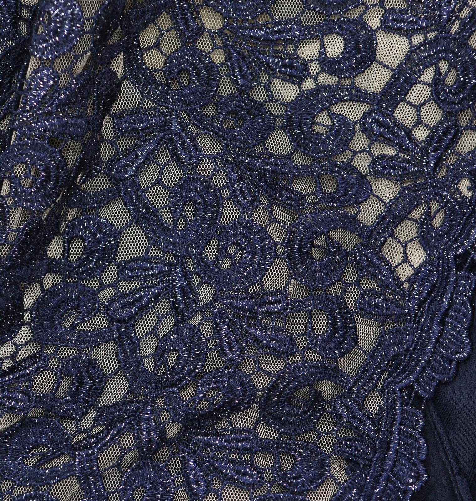 Other X By Xscape Plus Ruched Lace Gown Dress Xc121w Navy Blue 18w Size XXL / US 16-18 / IT 52-54 - 6 Thumbnail