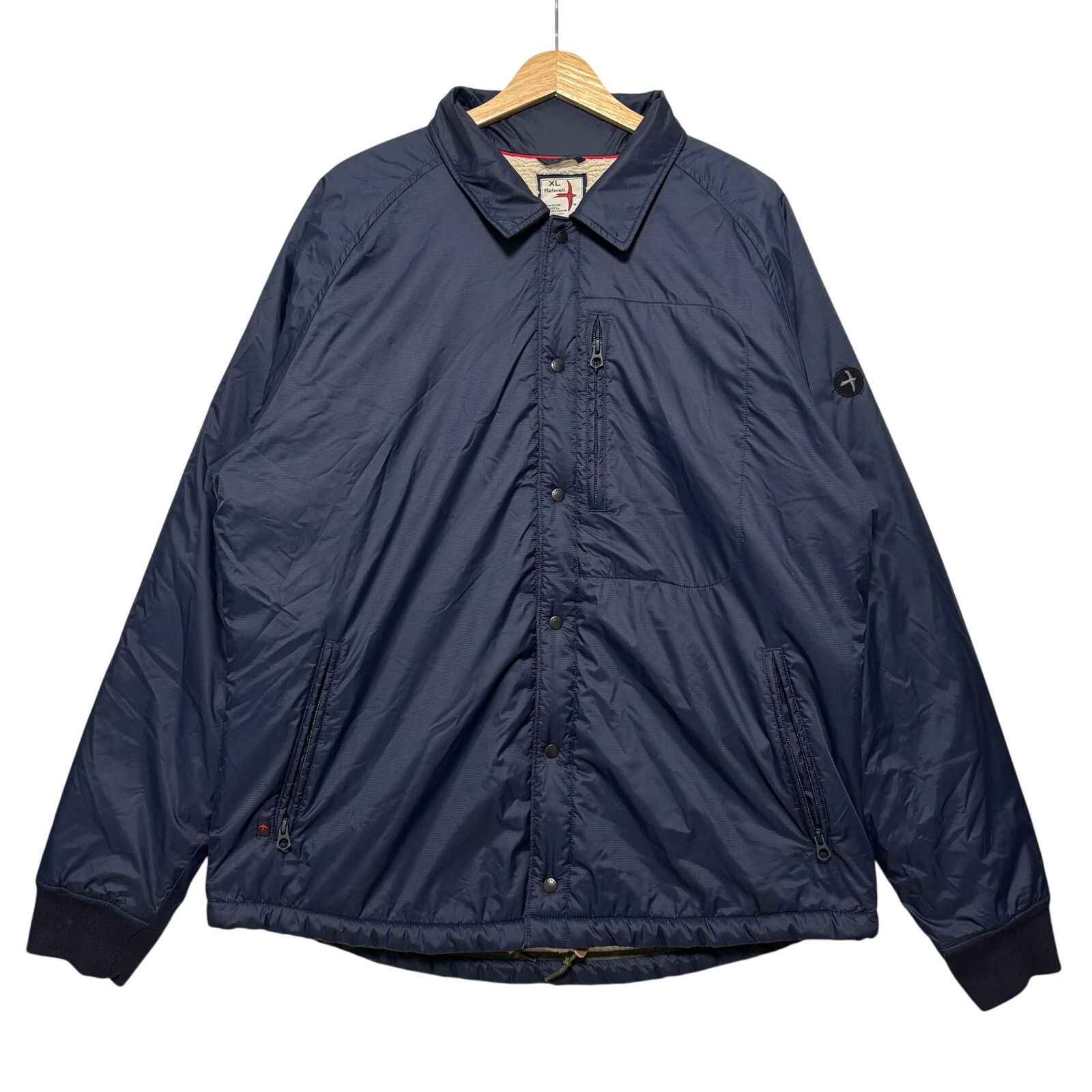 Relwen Relwen Coach's Nylon Shirt Jacket Sherpa Lined Navy Blue XL Size US XL / EU 56 / 4 - 1 Thumbnail