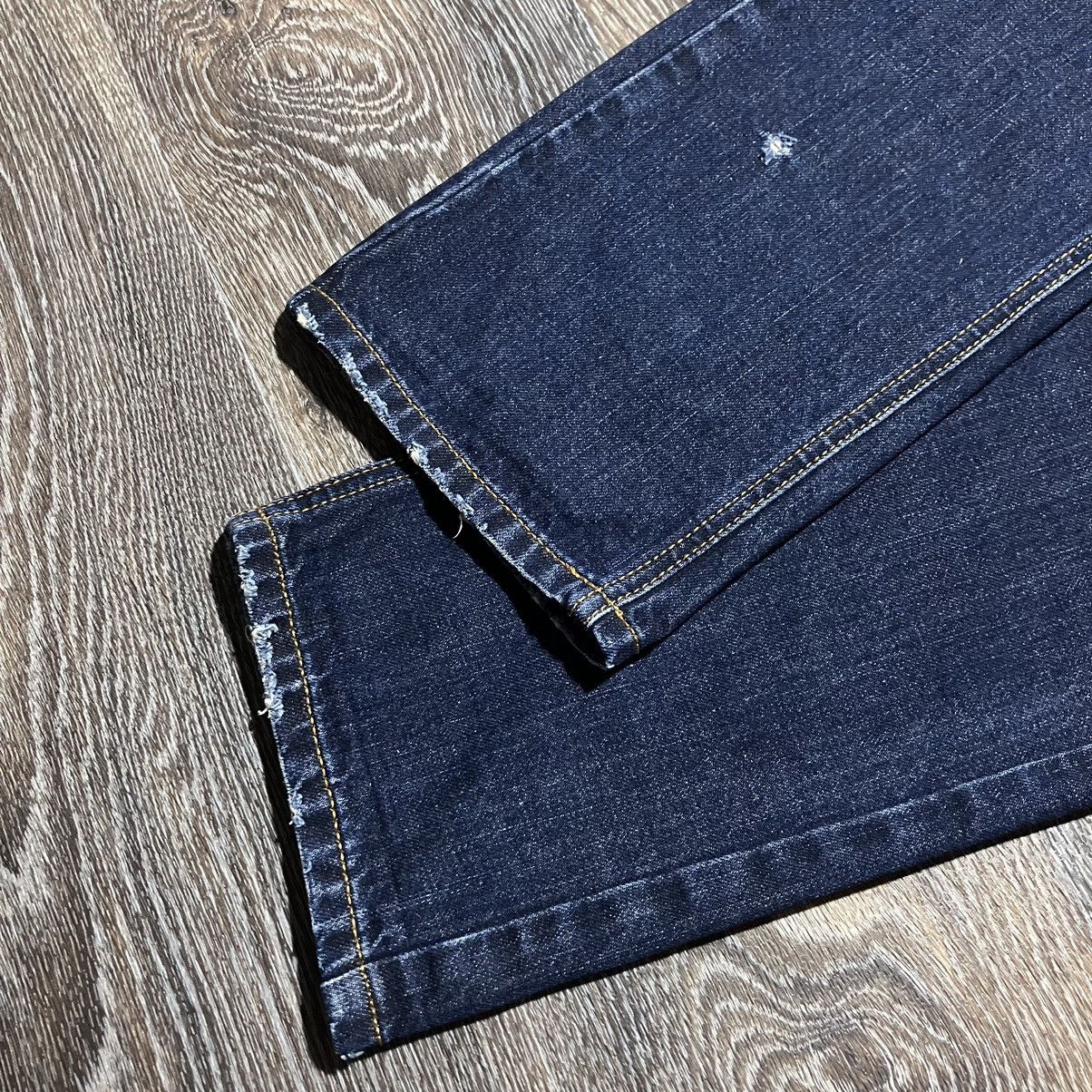 November NOVEMBER Tomorrow Distressed Denim Washed Dark Blue Jeans Size US 31 - 11 Thumbnail