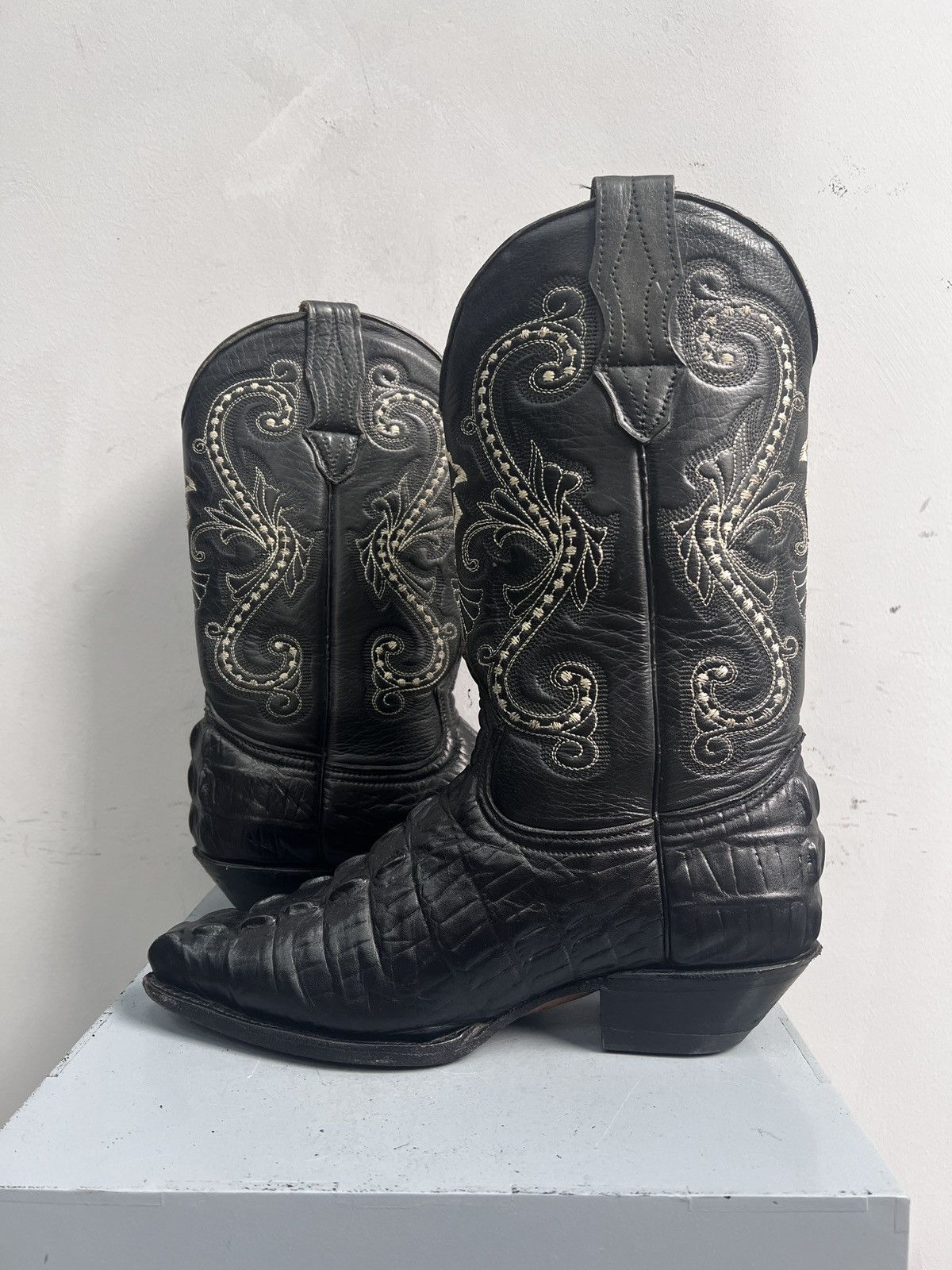 Western Rise D’Emanuel Black Western Boots 90s Exotic aligator leather Size US 8 / EU 41 - 7 Thumbnail