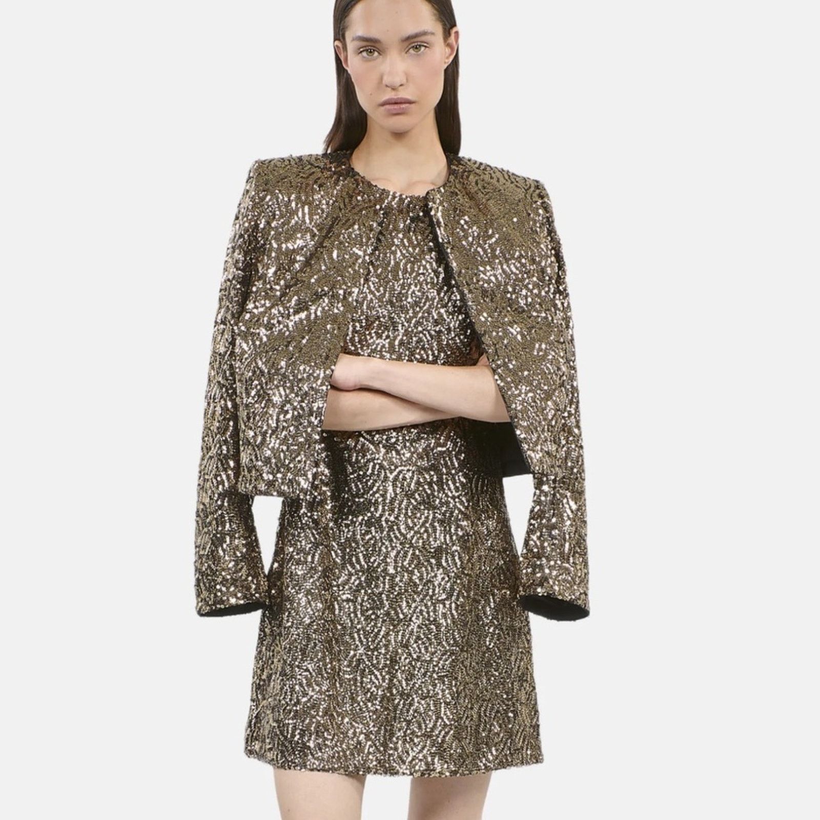 The Kooples NWT! The Kooples Gold Blazer with Metallic Finish, Size 2 Size M / US 6-8 / IT 42-44 - 7 Thumbnail