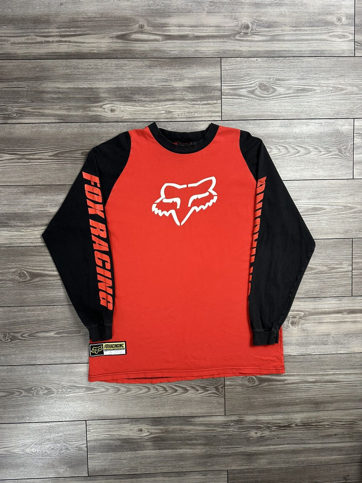 Fox Racing × Vintage Crazy Vintage Y2K Fox Racing Longsleeve Size US XL / EU 56 / 4 - 1 Thumbnail