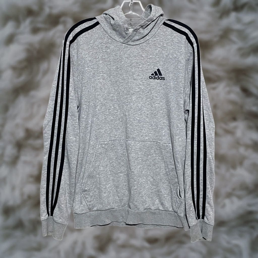 Adidas Adidas Hoodie Sweatshirt Mens S Essential Three Stripes Athletic Athleisure Cozy Size US S / EU 44-46 / 1 - 1 Thumbnail