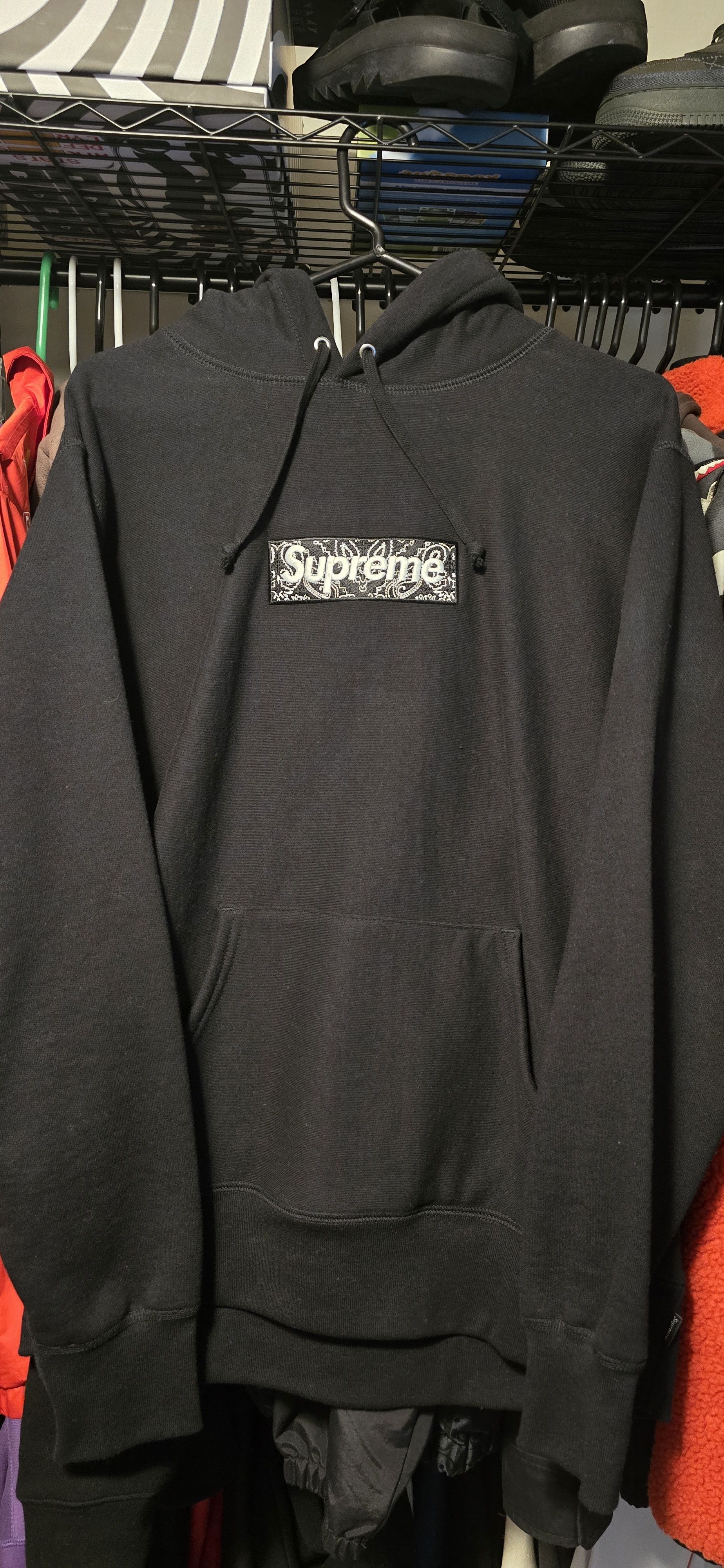 トップス Supreme Bandana Box Logo Hooded Black Supreme Bandana Box Logo Hoodie Black Hooded Sweatshirt
