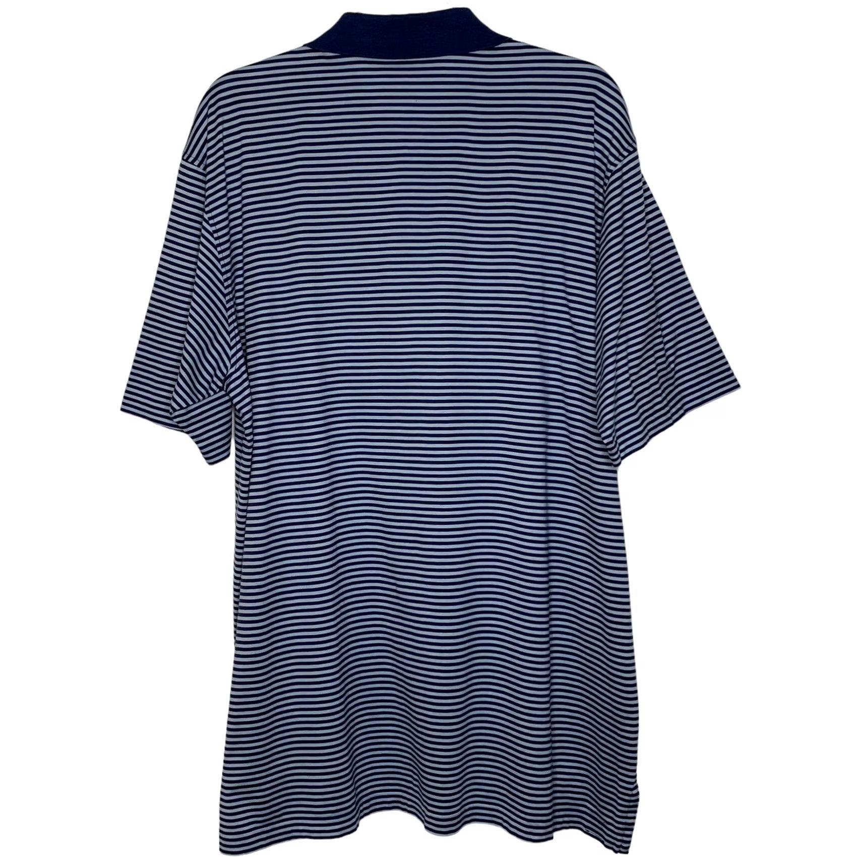 Peter Millar Peter Millar Polo Shirt Golf Mens Size XL Blue Striped Cotton Button Front Size US XL / EU 56 / 4 - 2 Thumbnail