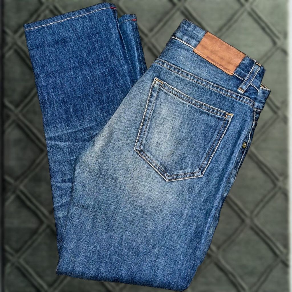 Norman Russell VINTAGE Norman Russell Selvedge Denim Jeans USA Handmade Beach Wash Straight Fit 27x28 Blue 90s Mens Jeans Limited Run 32/270 Size US 27 - 1 Thumbnail
