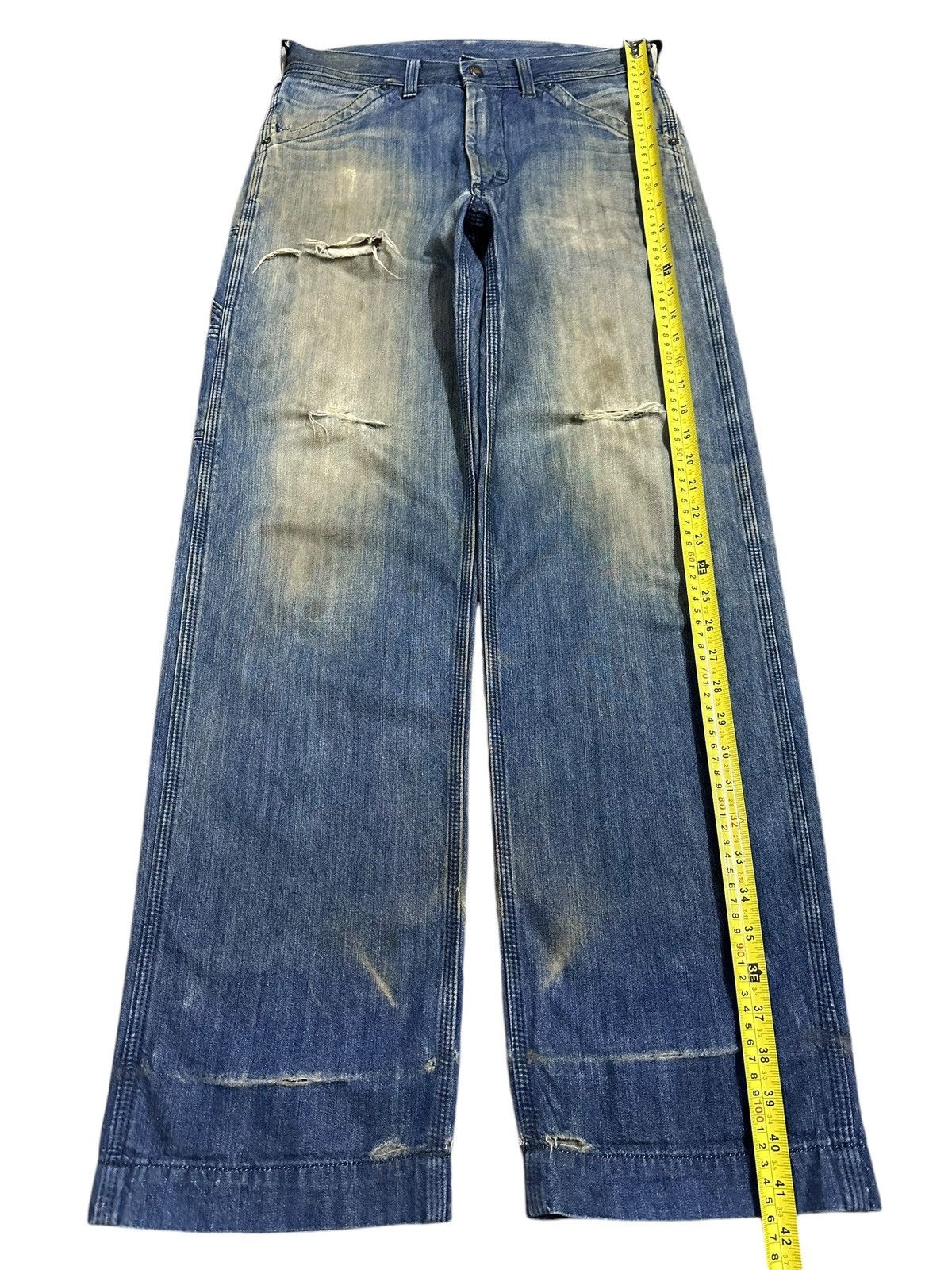 Lee Vintage 90s Lee Mud Faded Wash Distressed Carpenter Jeans Size US 30 / EU 46 - 13 Thumbnail