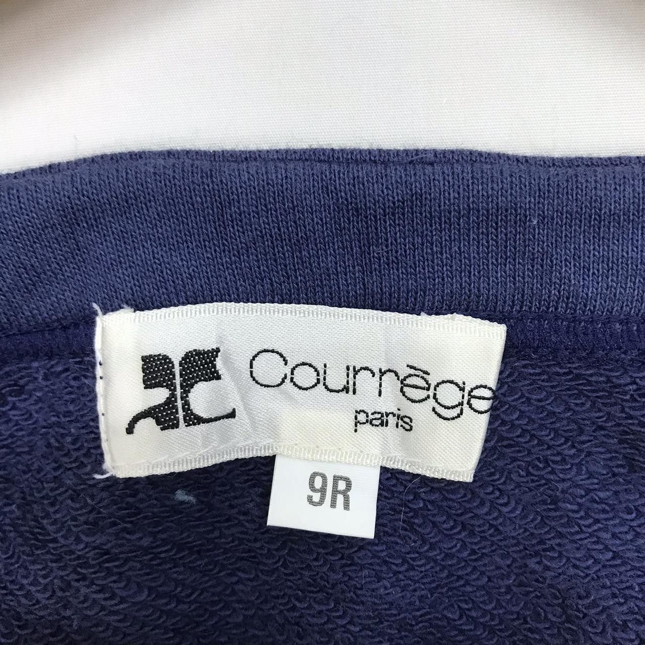 Courreges Vintage COURREGES Cropped Top Spell Out Flower Navy Blue Size S / US 4 / IT 40 - 4 Thumbnail