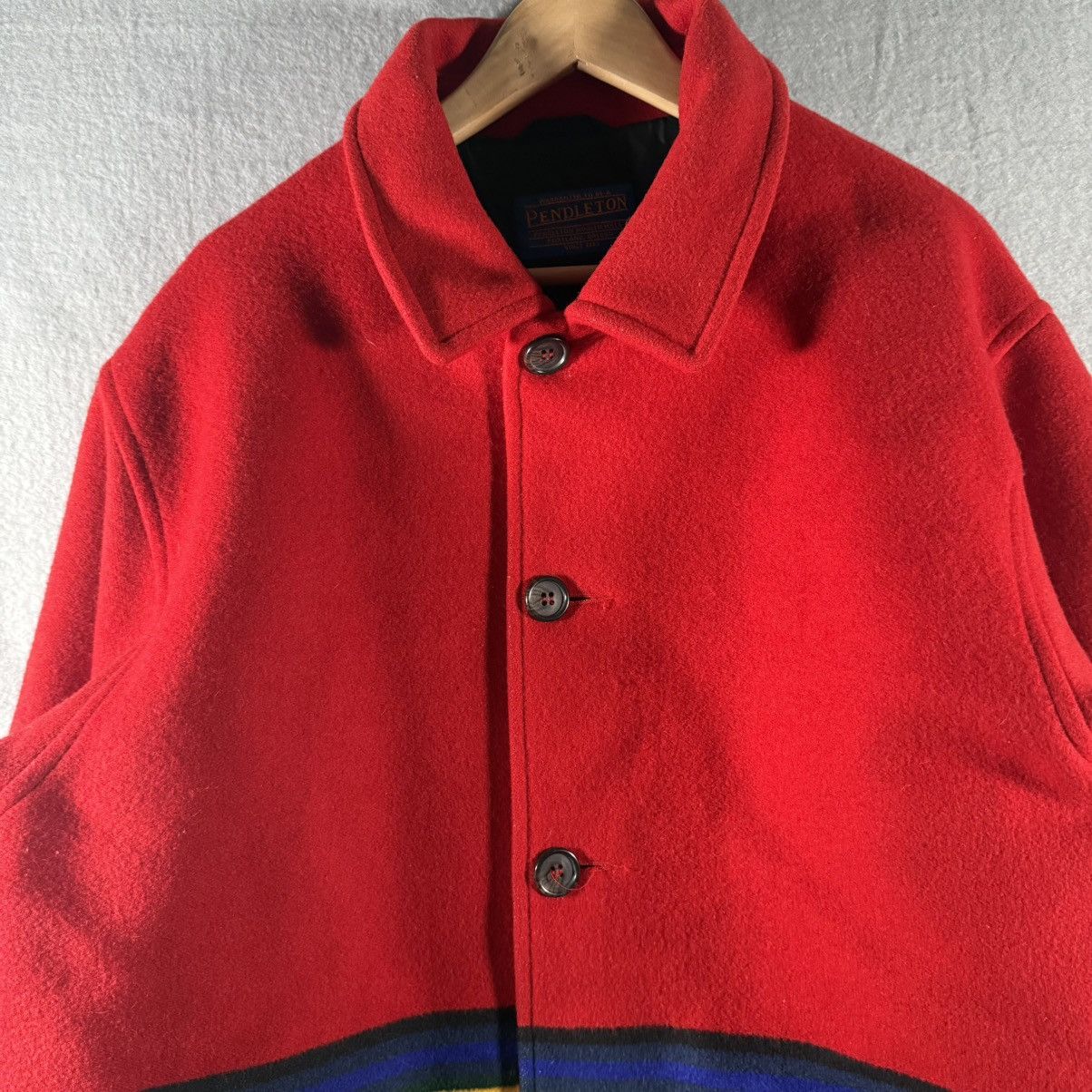Pendleton Vintage Pendleton high grade Serape Striped Red wool Coat Size US L / EU 52-54 / 3 - 4 Thumbnail