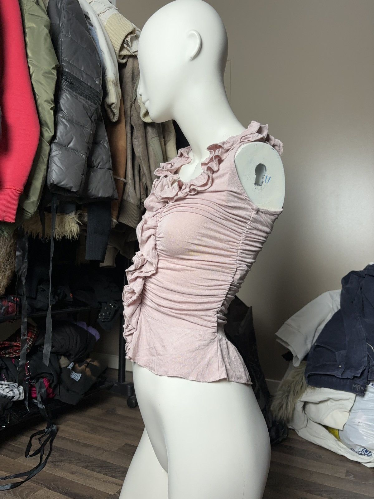 Other × Vintage VINTAGE RUFFLES COQUETTE TANK TOP 00s Size XXS / US 00 / IT 34 - 4 Thumbnail