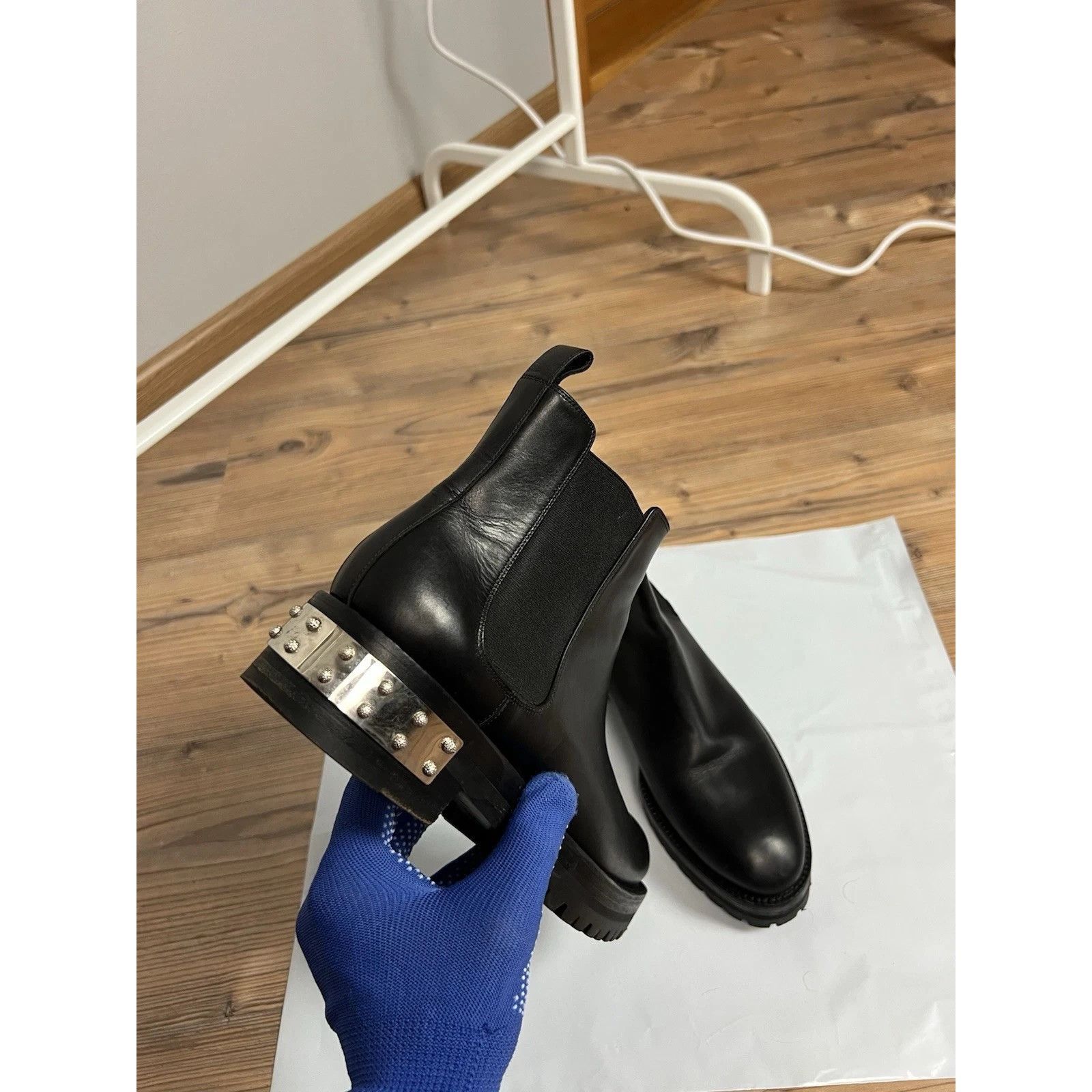Alexander McQueen Alexander Mcqueen Hobnail Black Studded Leather Combat Ankle Size US 7 / IT 37 - 7 Thumbnail