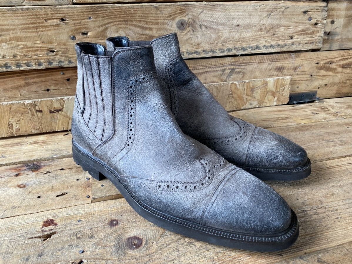 Dolce & Gabbana Dolce gabbana distressed suede gray chelsea boots Size US 10 / EU 43 - 7 Thumbnail