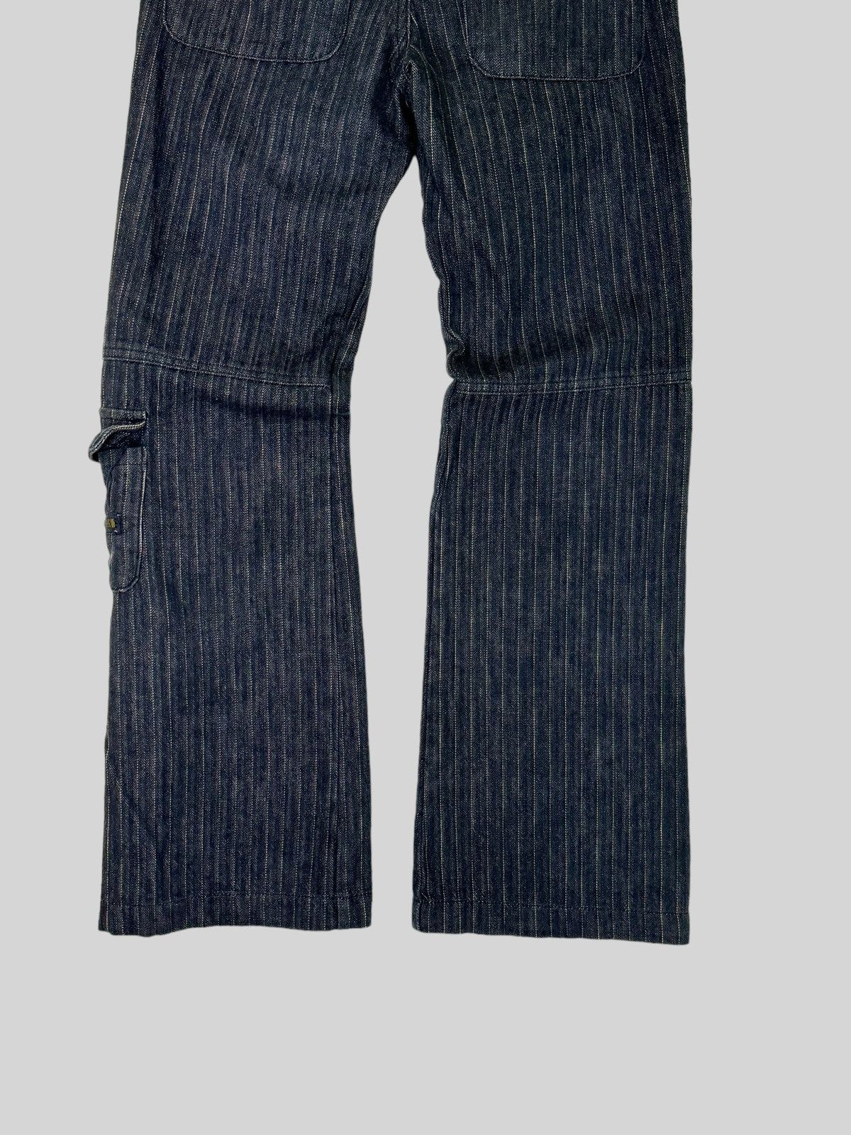 If Six Was Nine × Japanese Brand × Le Grande Bleu (L.G.B.) FLARE RU JEANS COLOR STRIPED MULTIPLE POCKET CARGO Size US 27 - 12 Thumbnail