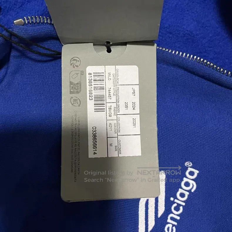 Balenciaga Balenciaga Navy Blue Soccer Zip Up Sweatshirt Size US M / EU 48-50 / 2 - 5 Thumbnail