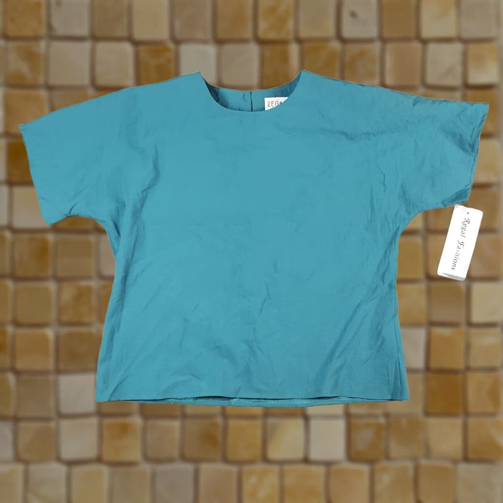 Altea VINTAGE Regal T-Shirt Womens Petite M Teal Short Sleeve Crew Neck Lightweight Breathable Top Hiking 90s Retro Y2K Style Womens Shirt Size M / US 6-8 / IT 42-44 - 1 Thumbnail