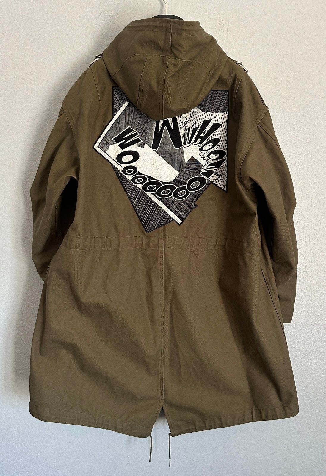 image of Celine Christian Marclay Embroidered Parka in Brown, Men's (Size Small)