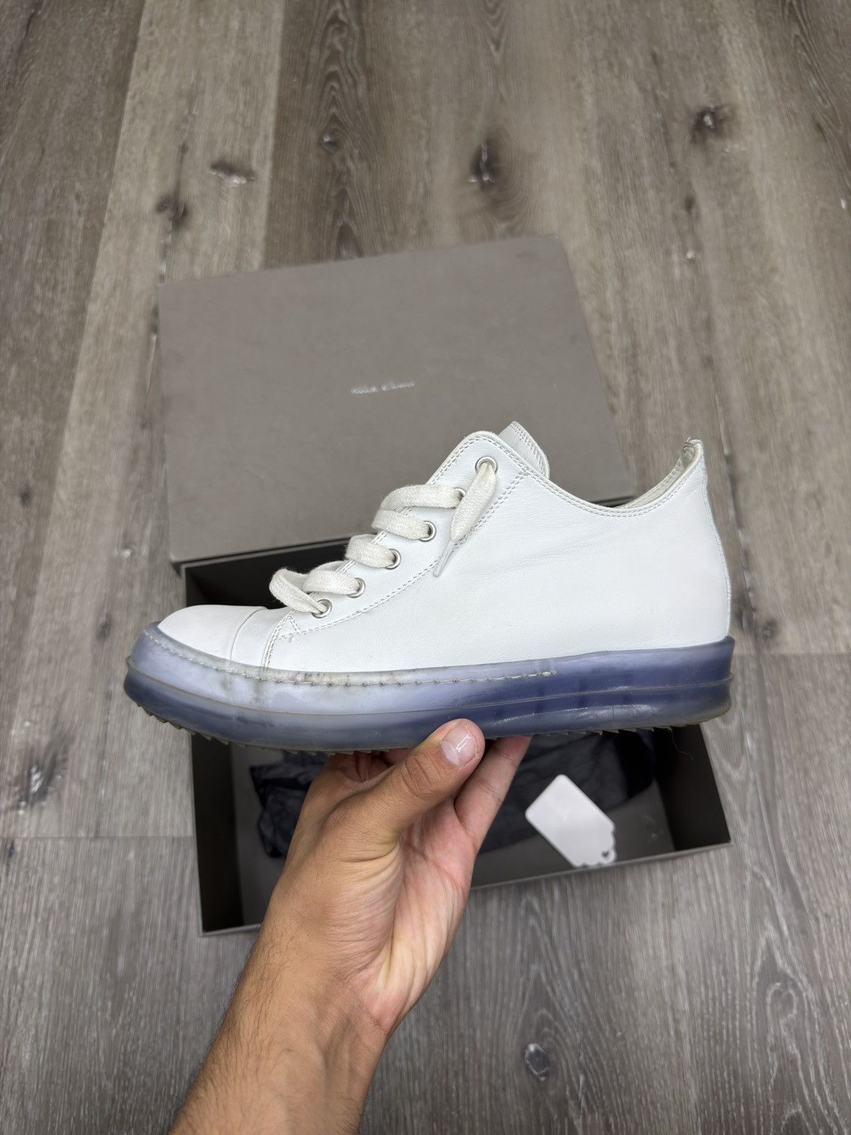 Rick Owens Rick Owens DRKSHDW Performa Abstract Low Chalk White Blue Size US 6.5 / EU 39-40 - 2 Thumbnail