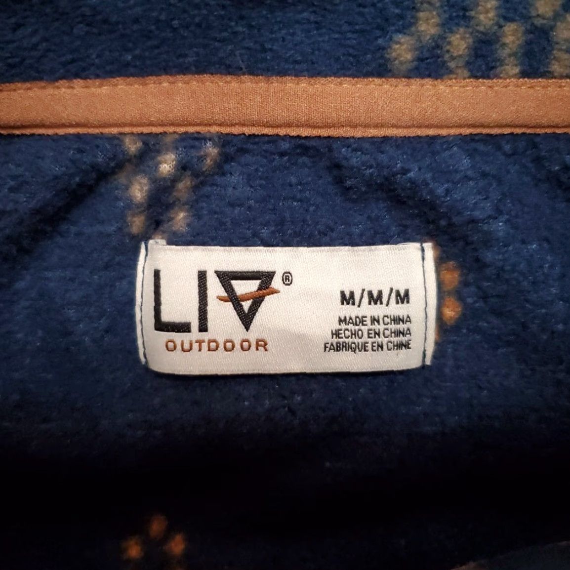 LIV Outdoor LIV Outdoor Sweater Mens M Blue Diamond Geometric 1/4 Snap-T Fleece Gorp Size US M / EU 48-50 / 2 - 4 Thumbnail