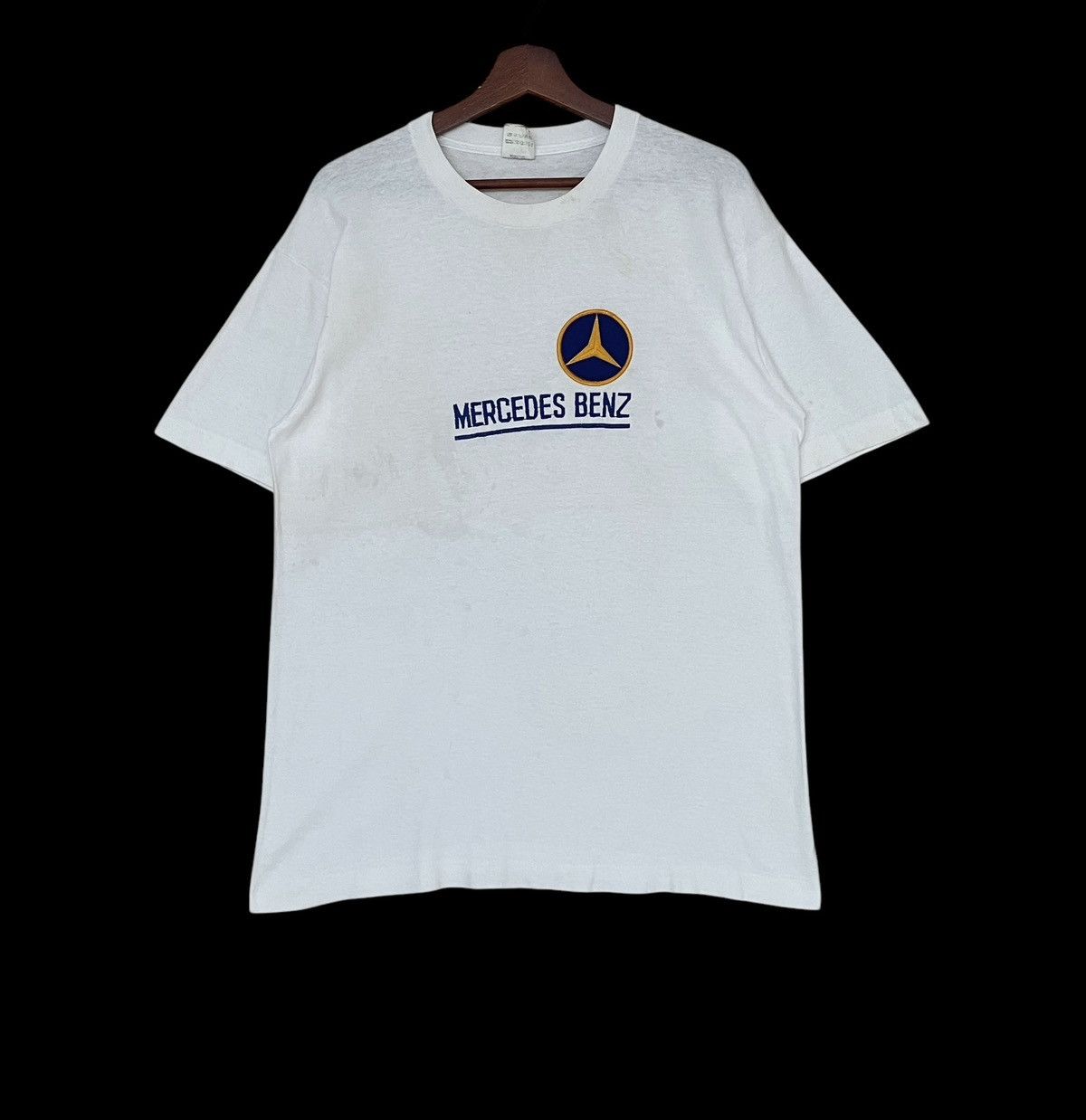 Mercedes-Benz Vintage Brand Mercedes Benz Big Logo T-shirt 1990s Size US L / EU 52-54 / 3 - 1 Thumbnail