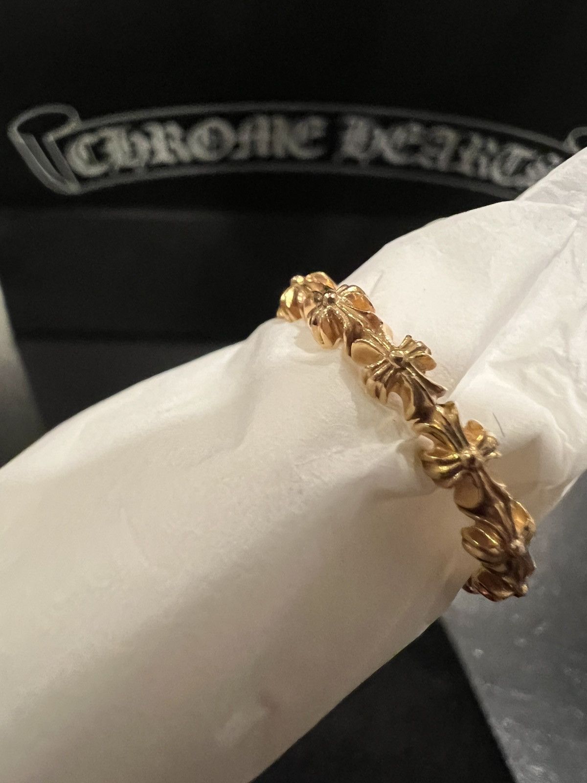 Chrome Hearts Chrome Hearts Tiny E Ring 22K Gold Band Size 9 Size ONE SIZE - 3 Thumbnail