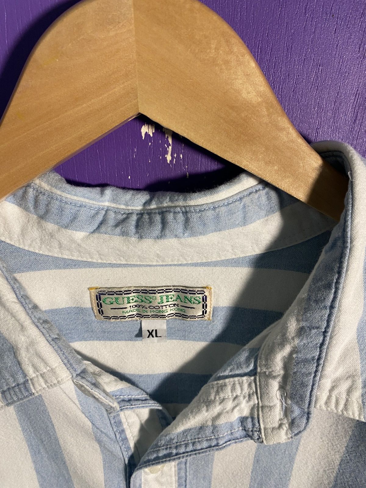Guess Vintage 90s Guess jeans striped button up Size US XL / EU 56 / 4 - 4 Thumbnail