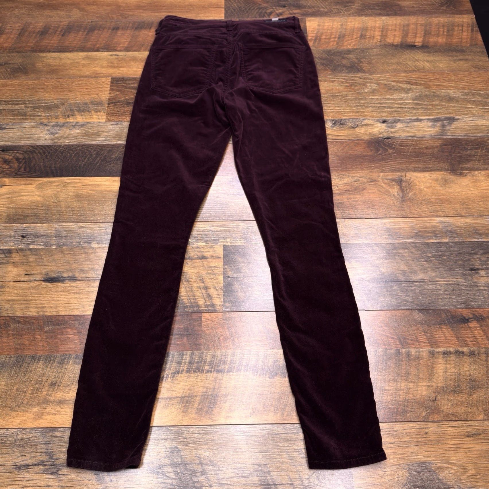 Citizens Of Humanity Citizens of Humanity Jeans Skinny Velvet High Rise 25 Burgundy Women 5-Pocket City Stretch Regular Inseam 29 Size 42" / US 20 - 3 Thumbnail