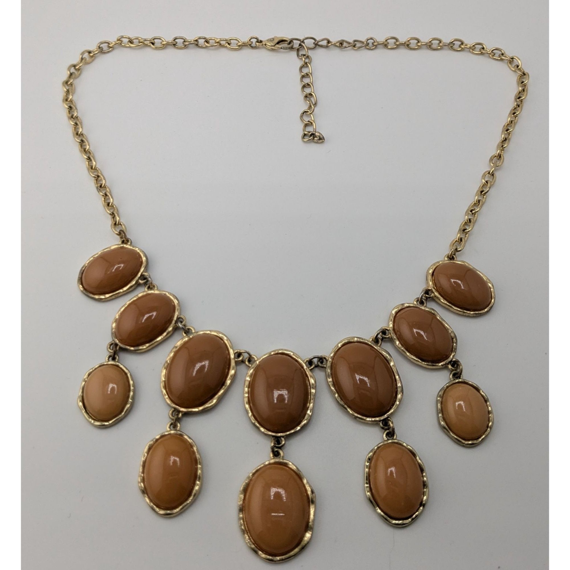 Other Y2K Gold-Tone Statement Necklace With Brown Resin Ovals Size ONE SIZE - 5 Thumbnail