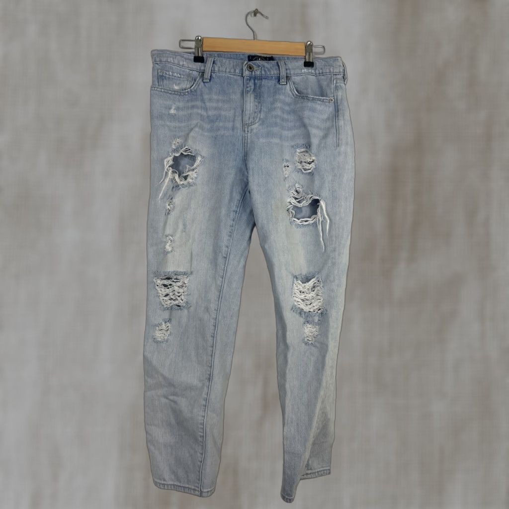 Lucky Brand Lucky Brand Jeans Womens 10/30 Blue Distressed Sienna Slim Boyfriend Light Wash Jeans Size 32" / US 10 / IT 46 - 1 Thumbnail