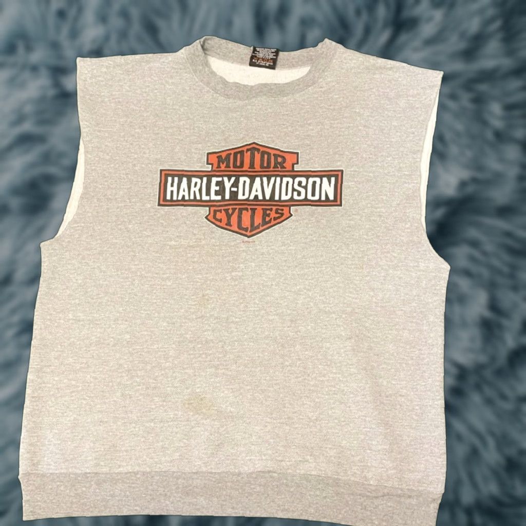 Harley Davidson VINTAGE Harley-Davidson Shirt XL Crewneck Sleeveless Biker 90s 1998 Grunge Y2k PA Trip Size US XL / EU 56 / 4 - 1 Thumbnail
