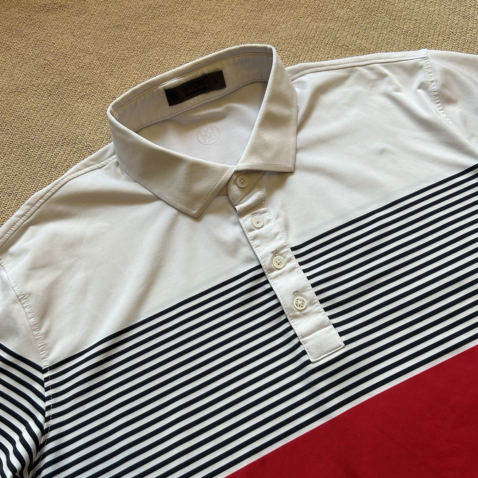 G/FORE G Fore Golf Performance Striped Polo Button Up Shirt Large Size US L / EU 52-54 / 3 - 2 Thumbnail