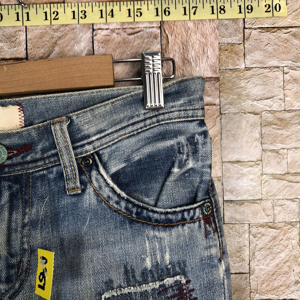 Japanese Brand A:R Blue Distressed ripped patchwork Denim Pants #A957 Size US 28 / EU 44 - 9 Thumbnail