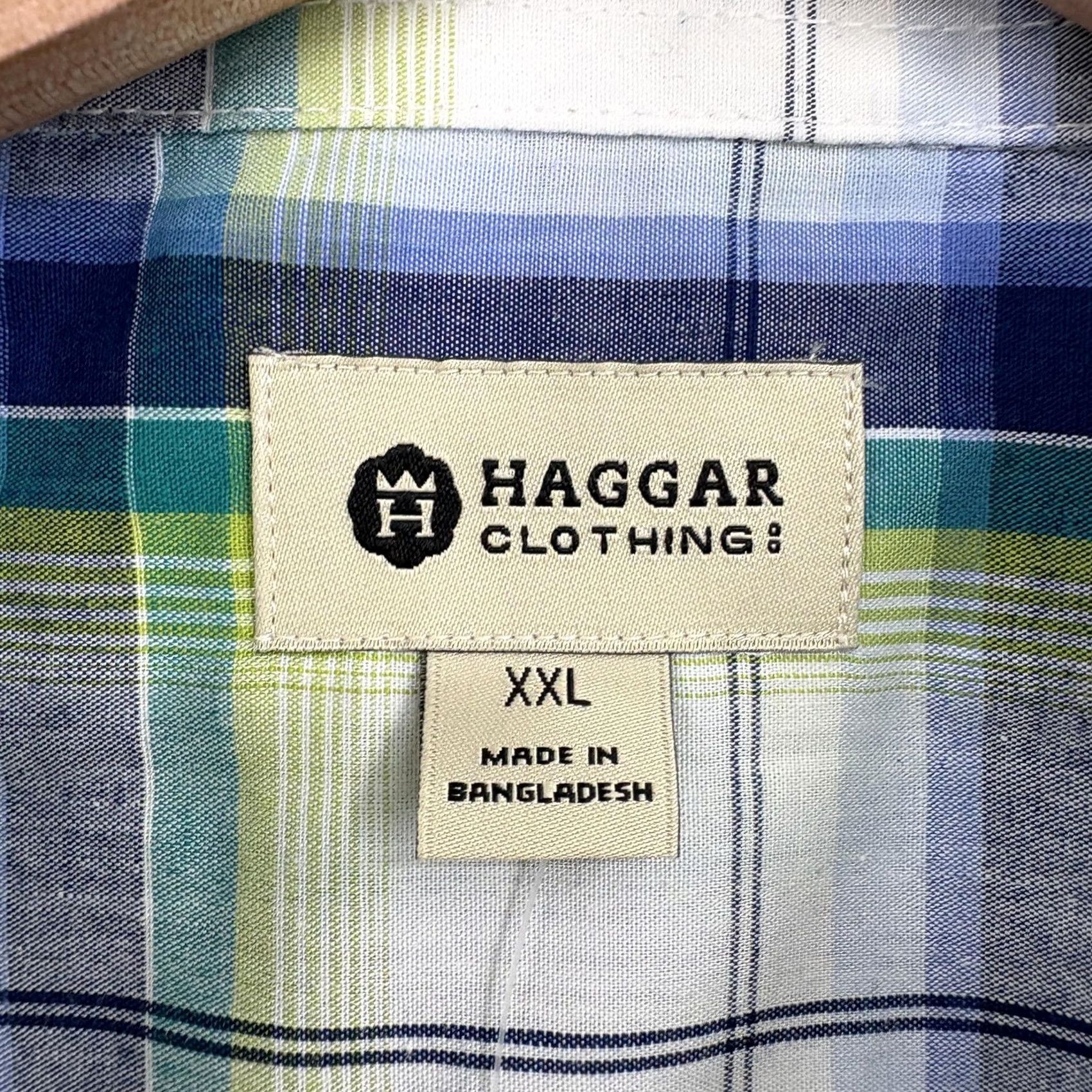 Haggar Haggar Mens 2XL Blue Plaid Short Sleeve Button Down Casual Easy Care Shirt NWT Size US XXL / EU 58 / 5 - 3 Thumbnail