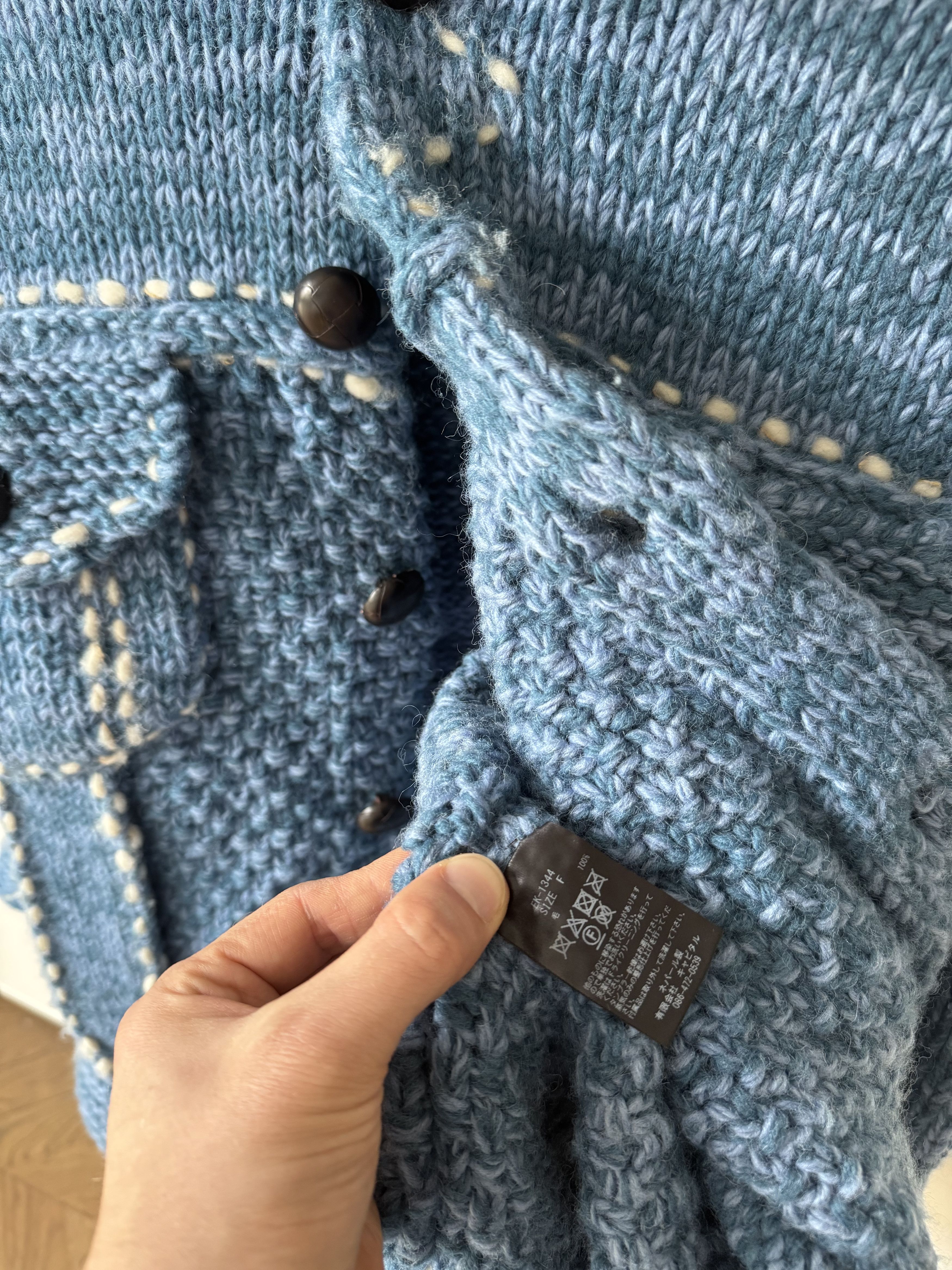 Kapital [OS] Wool Hand Knit Cowichan G Jean in Navy Size US L / EU 52-54 / 3 - 8 Thumbnail