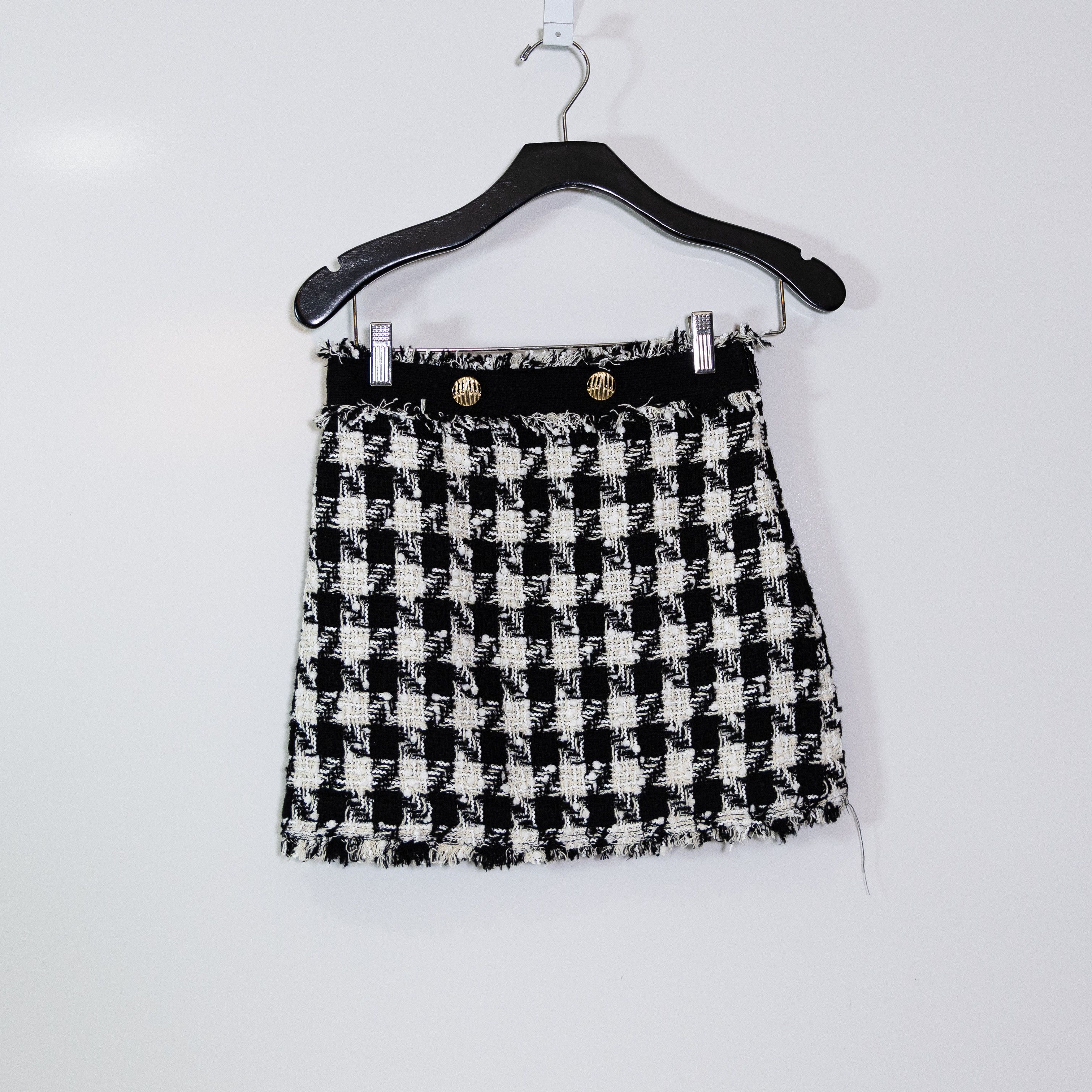 Zara Zara Black White Gingham Check Plaid Size 25" / US 0 / IT 36 - 1 Thumbnail