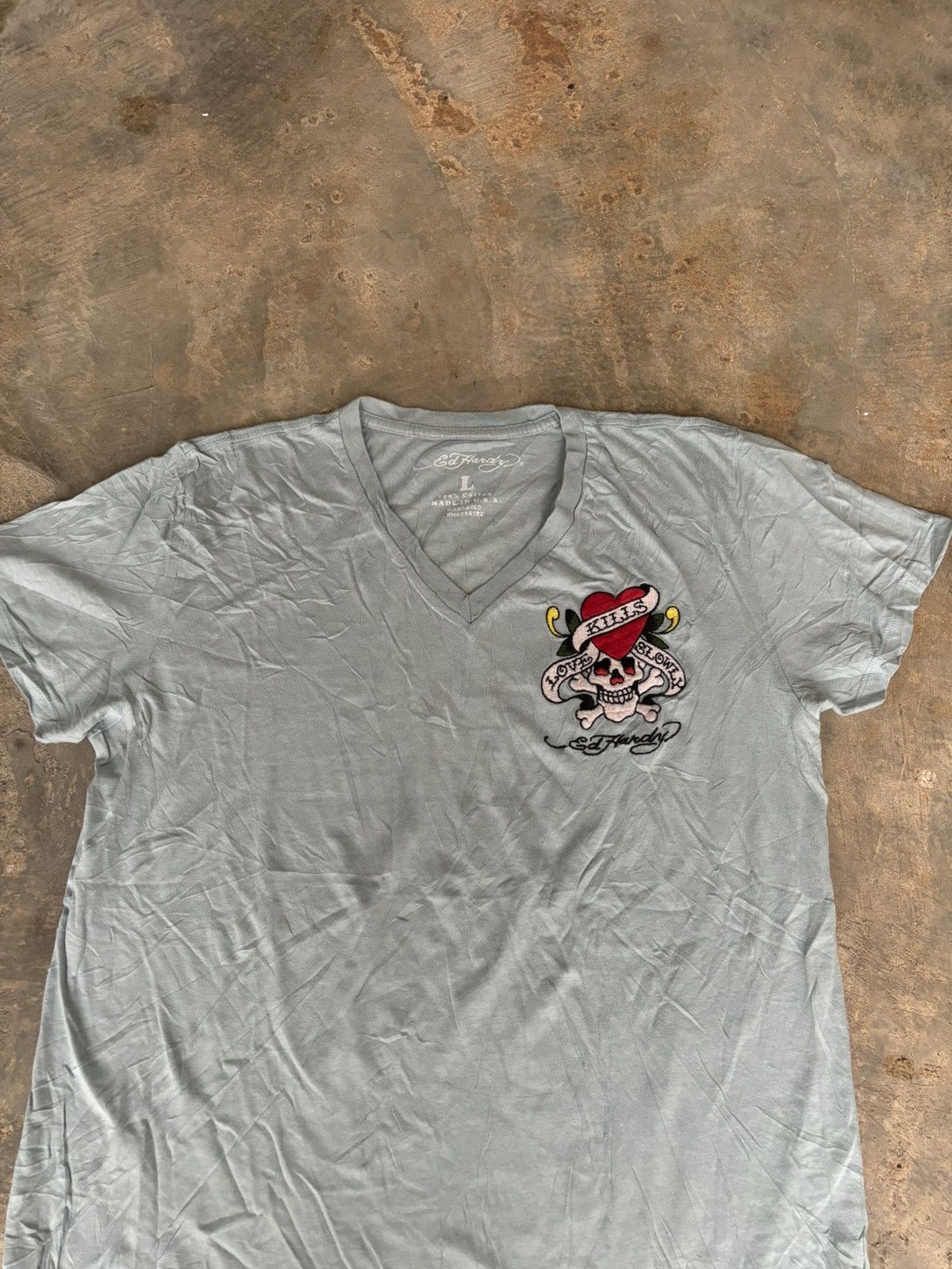 Ed Hardy Y2k Ed Hardy Skull Logo Tshirt Size US L / EU 52-54 / 3 - 4 Thumbnail