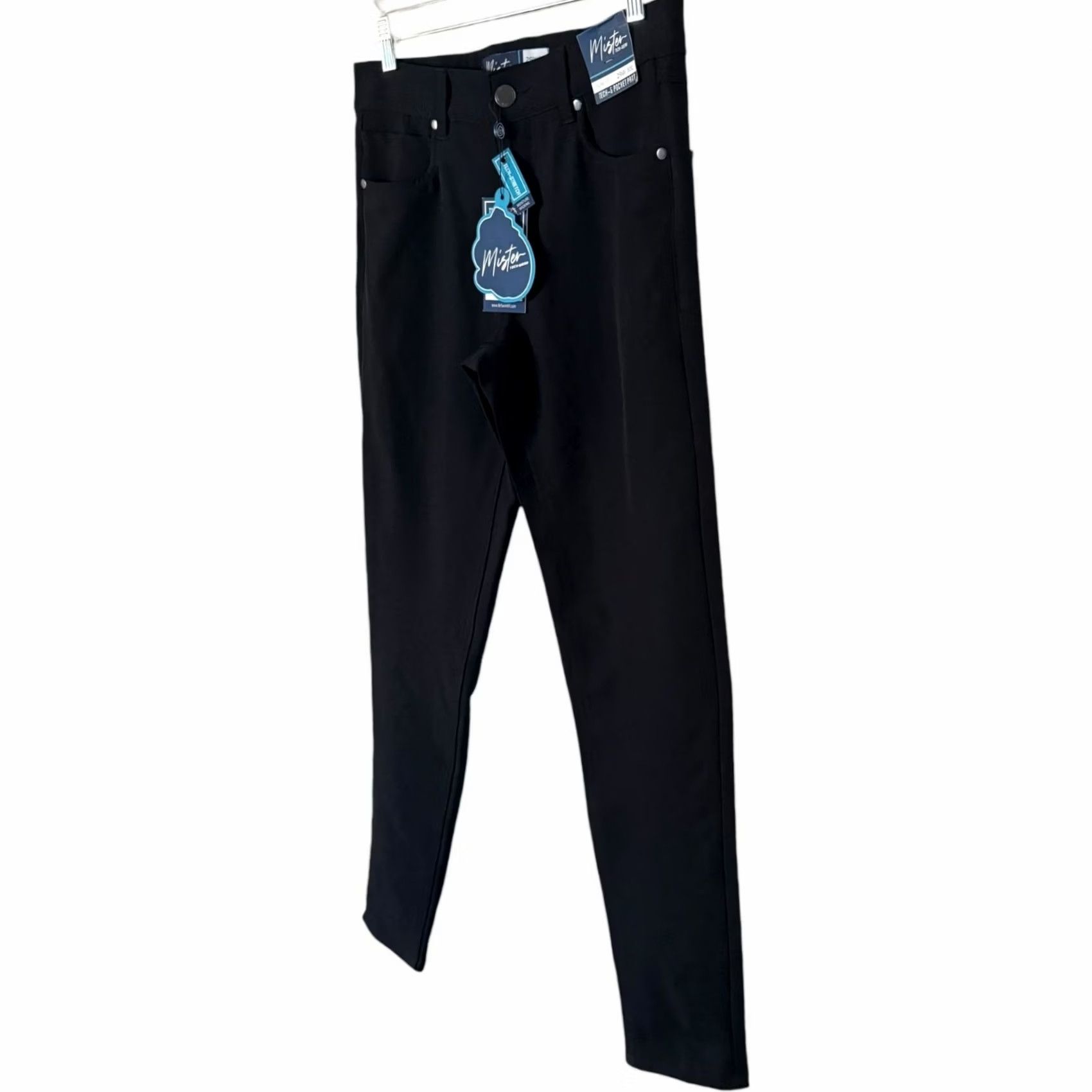 Vintage Mister Tech Slim-Fit Pants Black 29X30 4-Way Stretch Casual Men’s Pants Size US 29 - 2 Thumbnail