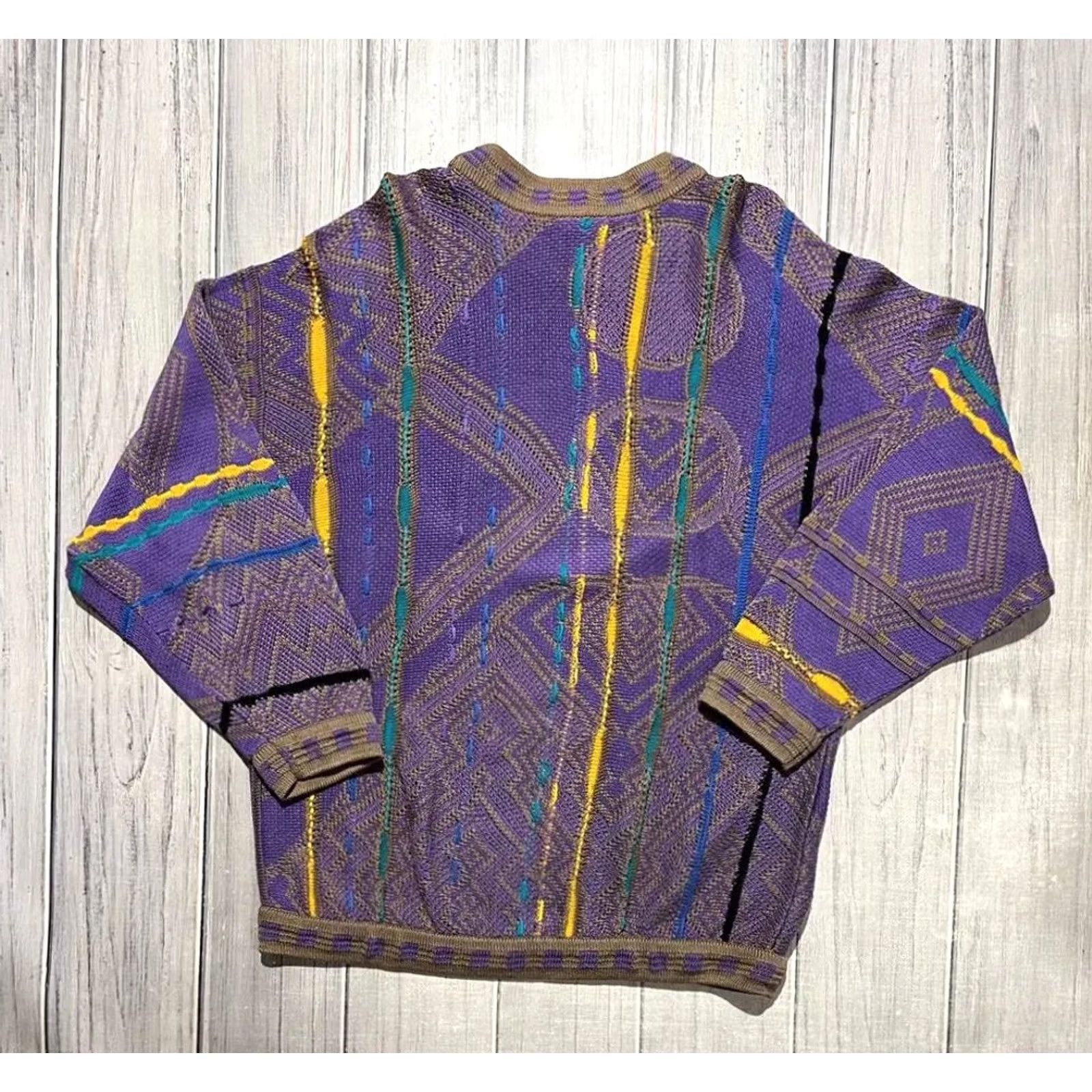 Coogi VINTAGE COOGI Knit Sweater Australia Purple Y2K 90s Men Size S Pullover Crew Neck Knit Cotton Winter Fall 90s Mens Purple COOGI Sweater Size US S / EU 44-46 / 1 - 5 Thumbnail