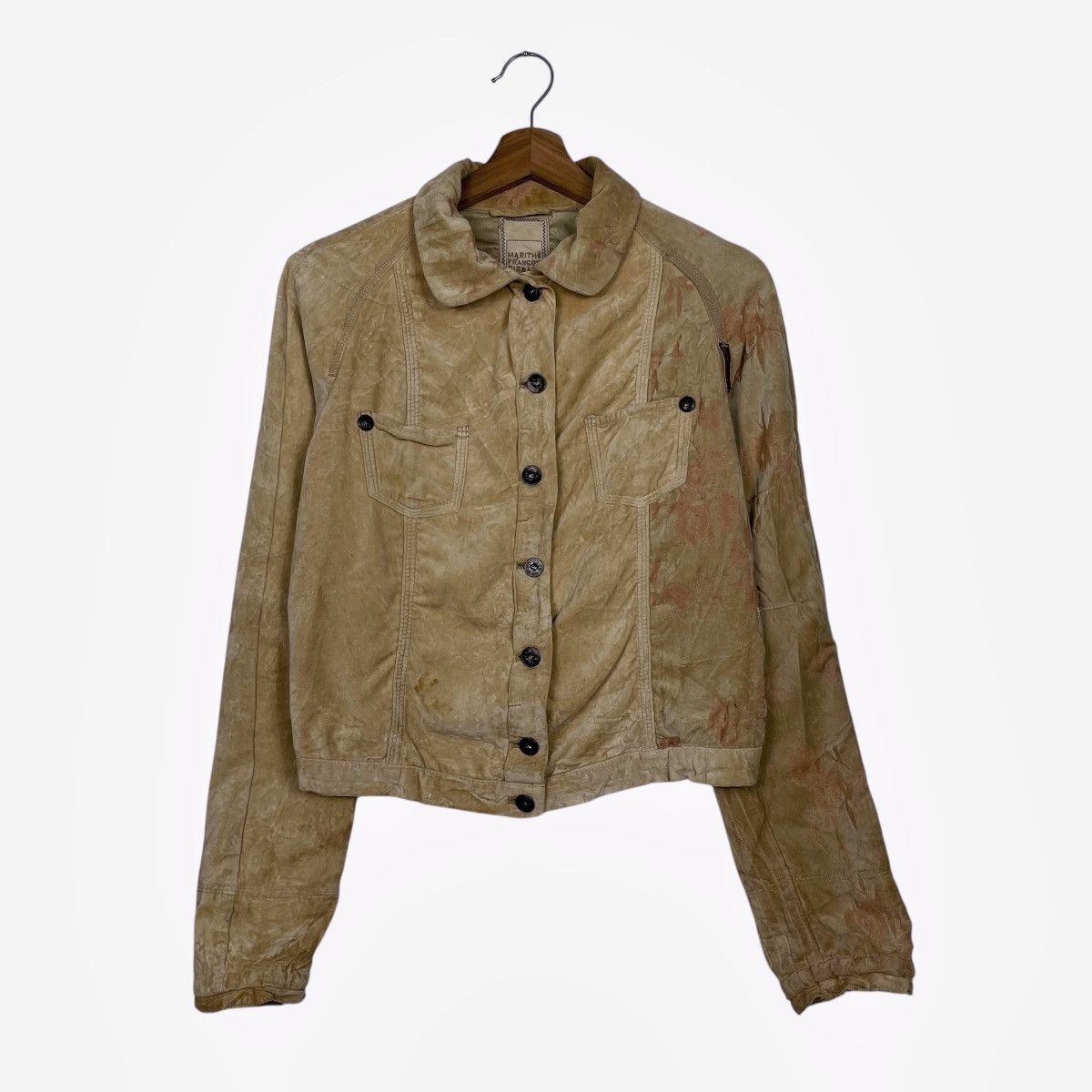 Marithe + Francois Girbaud Marithe Francoise Girbaud Flower Design Velour Jacket Size XS / US 0-2 / IT 36-38 - 1 Thumbnail