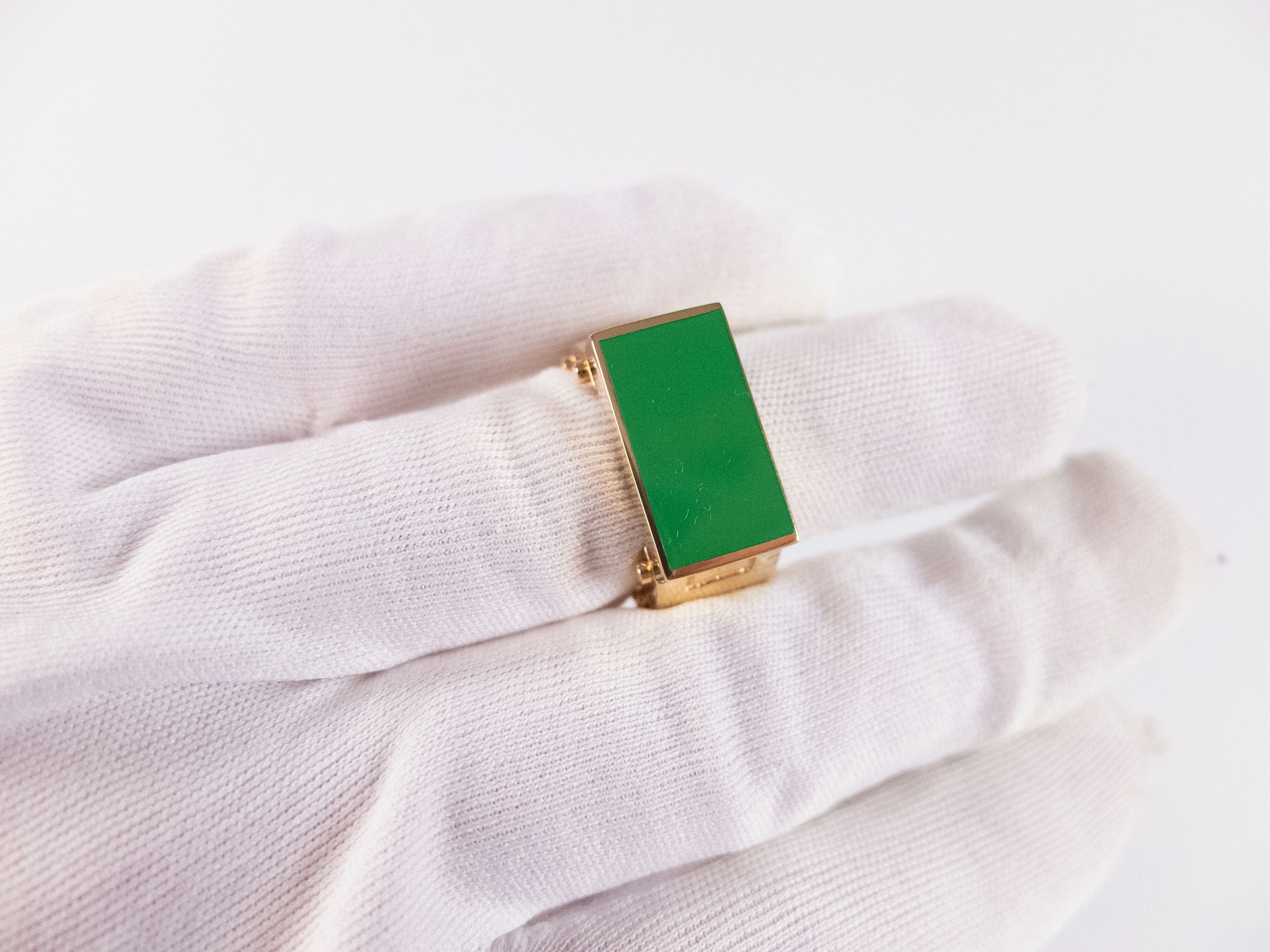 Bottega Veneta BOTTEGA VENETA Bolt green gold plated silver chunky ring 7 q Size ONE SIZE - 8 Thumbnail