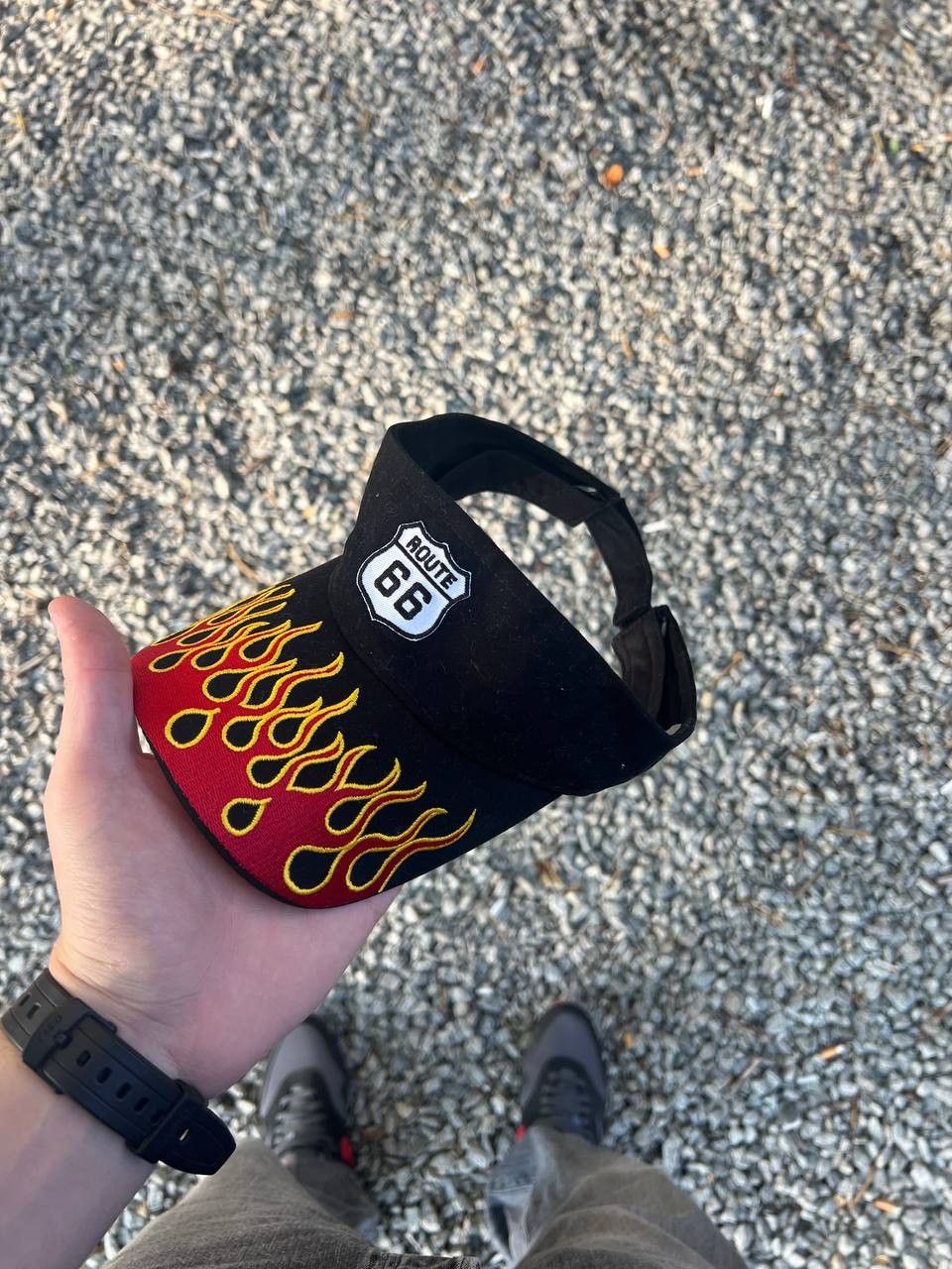Vintage VINTAGE ROUTE 66 FLAME MOTORCYCLE CAP RETRO Y2K 90s Size ONE SIZE - 2 Thumbnail