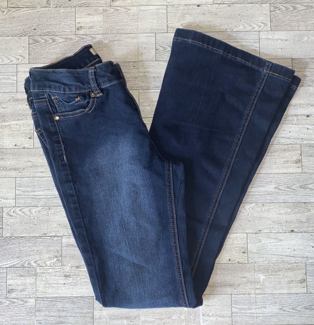 Vintage Retro, Blue Spice, Dark Wash, Flare Leg, Denim Jeans Size 28" / US 6 / IT 42 - 3 Thumbnail