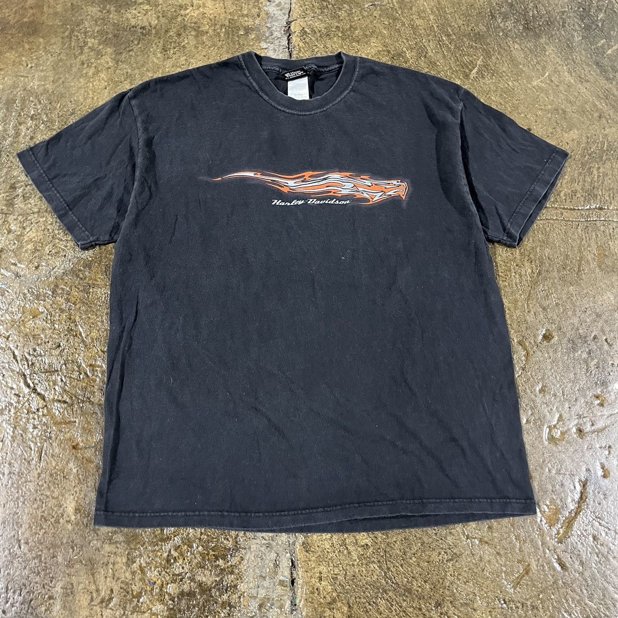 Harley Davidson × Vintage Crazy Vintage Harley Davidson Flame Biker Logo Tee Shirt Size US XL / EU 56 / 4 - 3 Thumbnail
