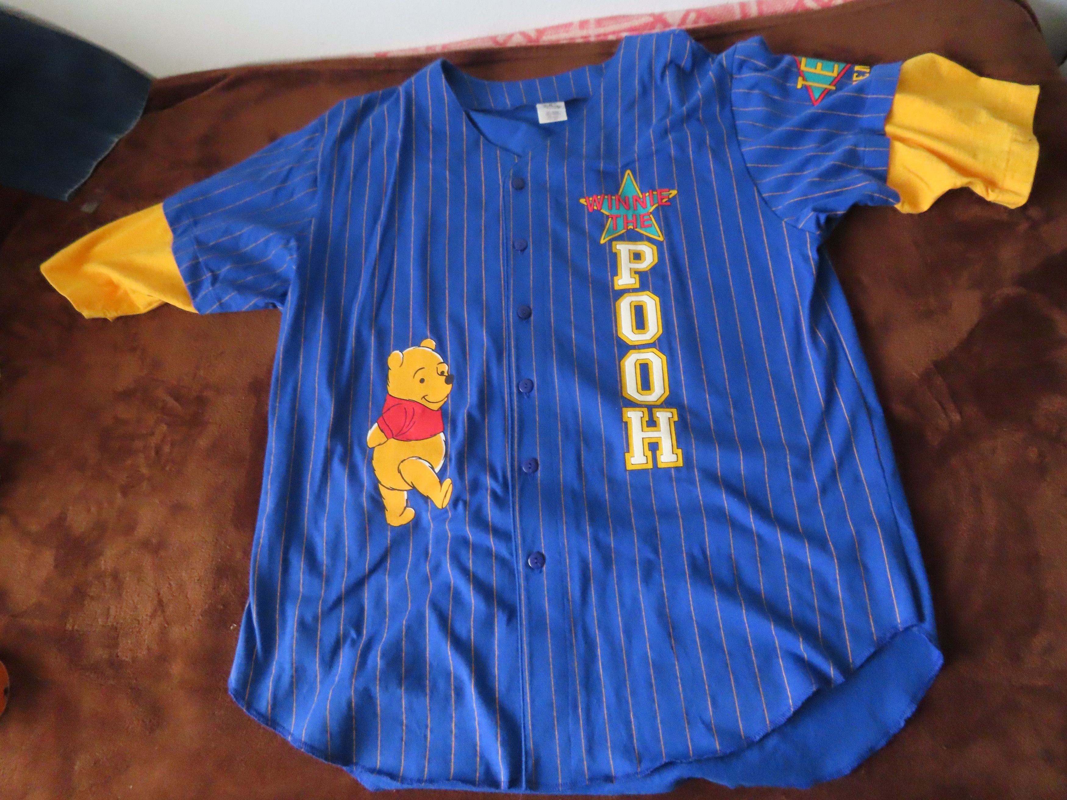 image of Vintage Disney Store Winnie The Pooh Baseball Jersey, Men's (Size XL)