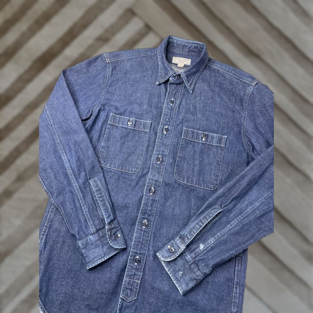 J.Crew J.CREW Wallace & Barnes Heavy Denim Jean Work Shirt Mens Size Small Indigo Blue Jacket Shirt Size US S / EU 44-46 / 1 - 1 Thumbnail
