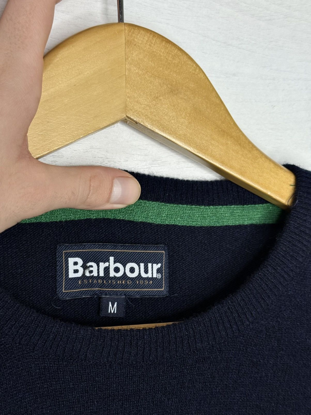 Barbour Barbour 100% Lambswool Navy Blue Crewneck Sweater Size M Size US M / EU 48-50 / 2 - 4 Thumbnail