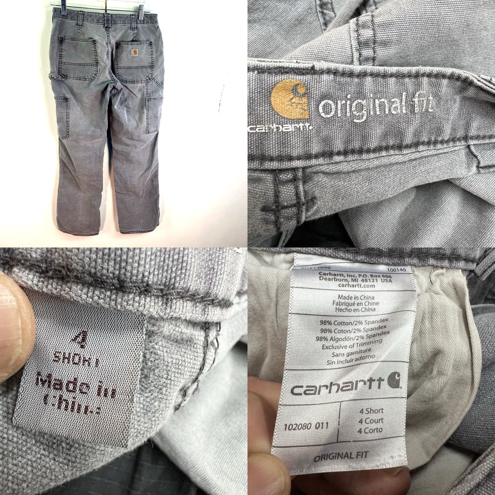 Carhartt Carhartt Women's Canvas Carpenter Pants Size 4S Gray Straight Fit 30X29 5-Pocket Logo Size 27" / US 4 / IT 40 - 8 Thumbnail