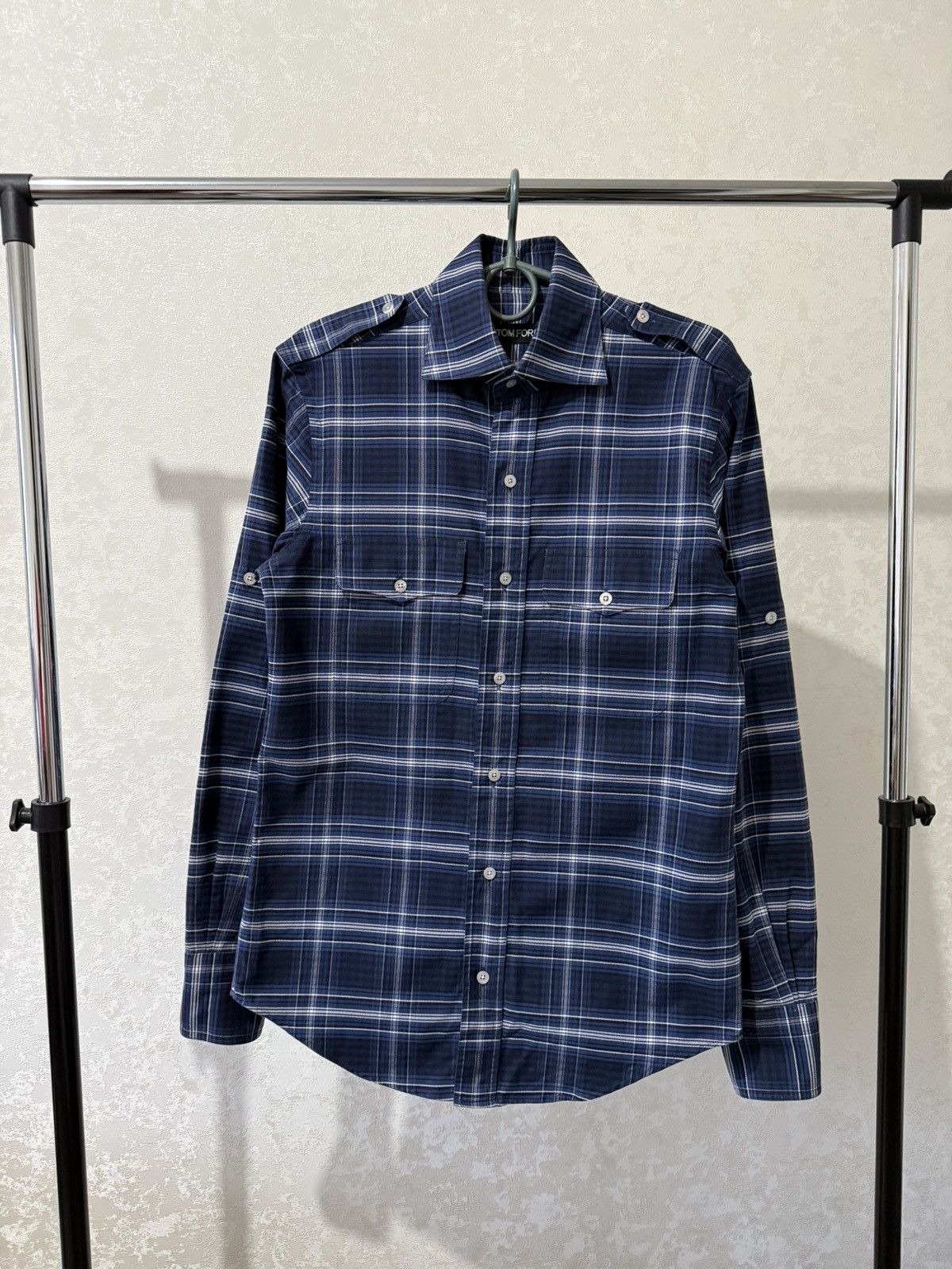 Tom Ford TOM FORD OVERSHIRT SHIRT LUXURY JACKET BLUE BUTTON UP MEN’S Size US M / EU 48-50 / 2 - 1 Thumbnail
