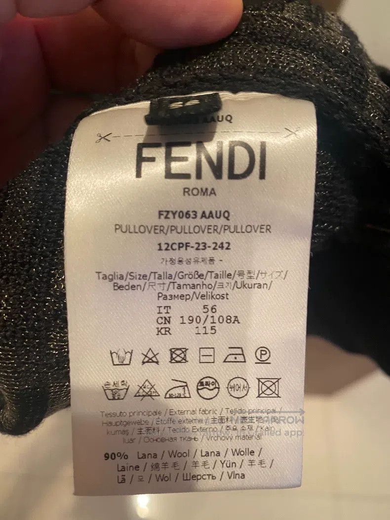 Fendi Fendi FF pattern round-neck cashmere sweater Size US XL / EU 56 / 4 - 5 Thumbnail